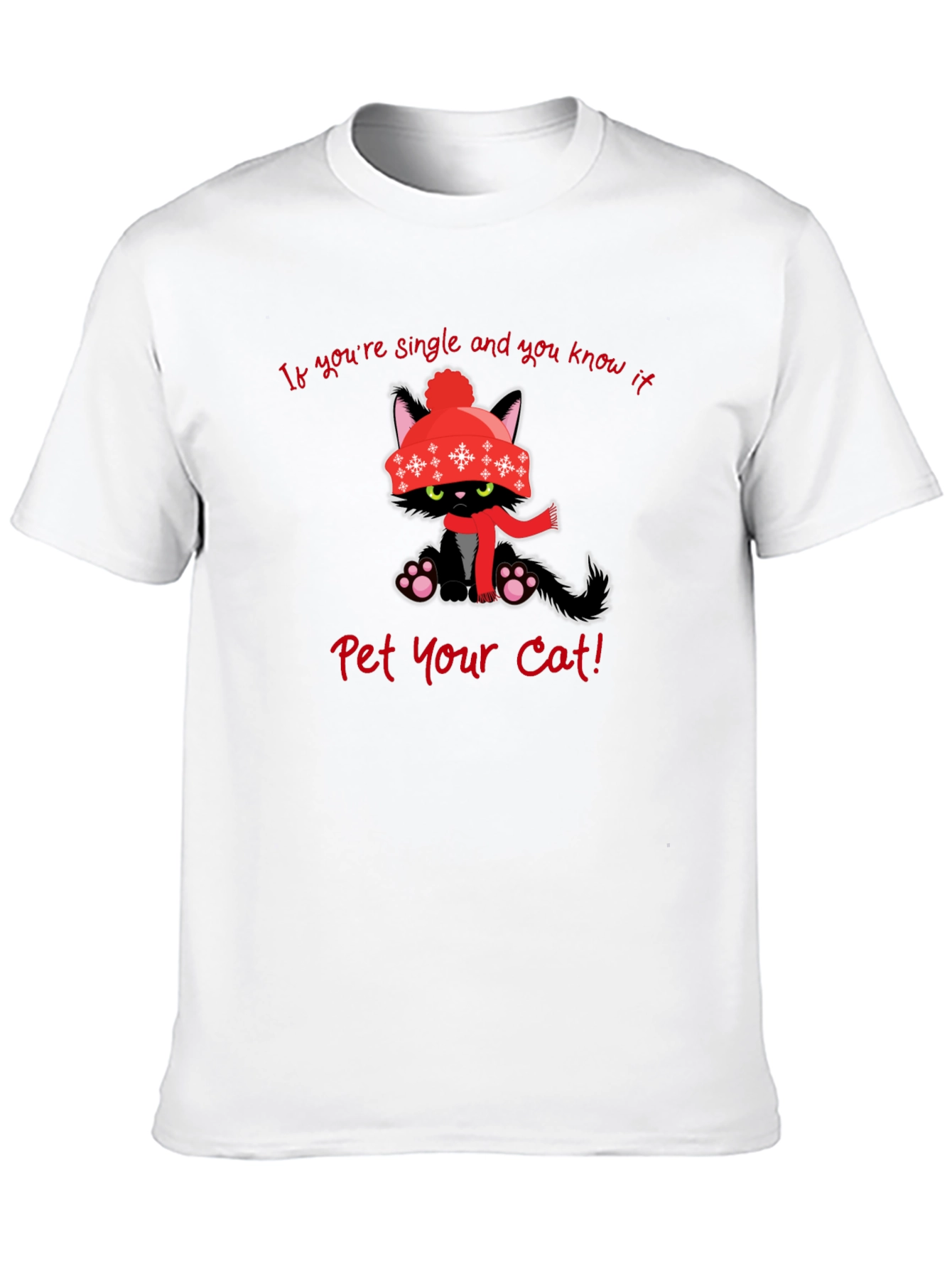 Single Cat Winter T-Shirt