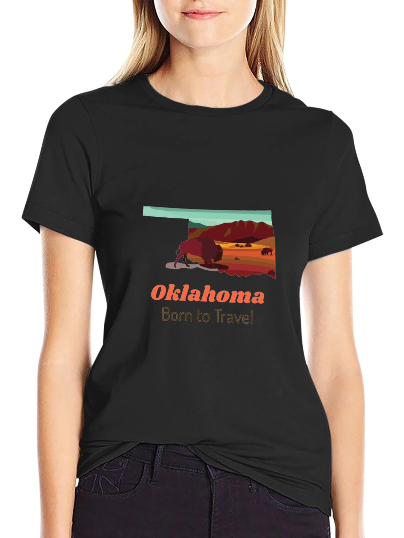 Oklahoma Buffalo Graphic Tee - Born to Travel