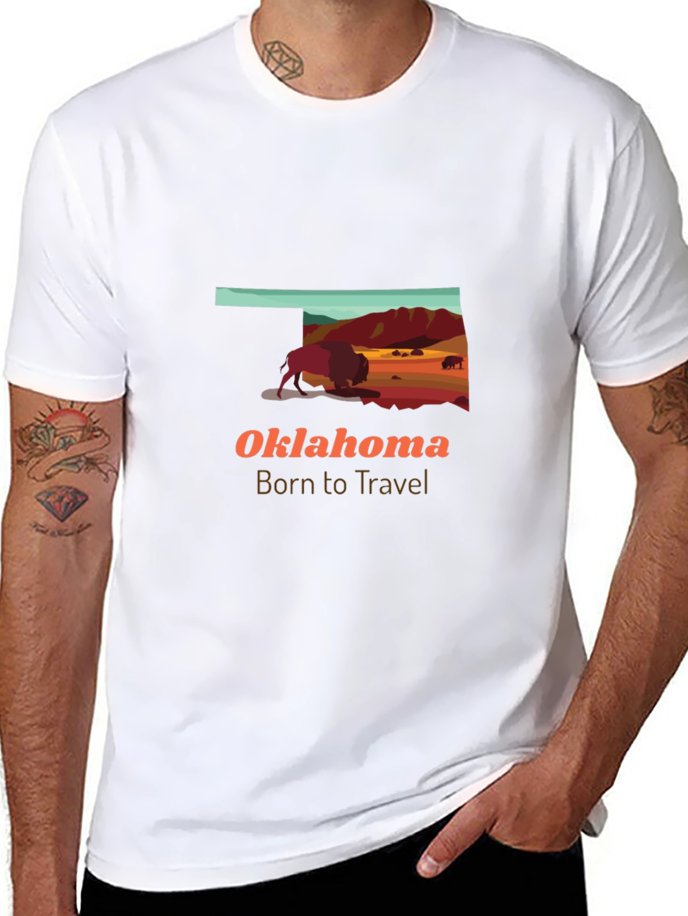 Oklahoma Buffalo Graphic Tee - Born to Travel