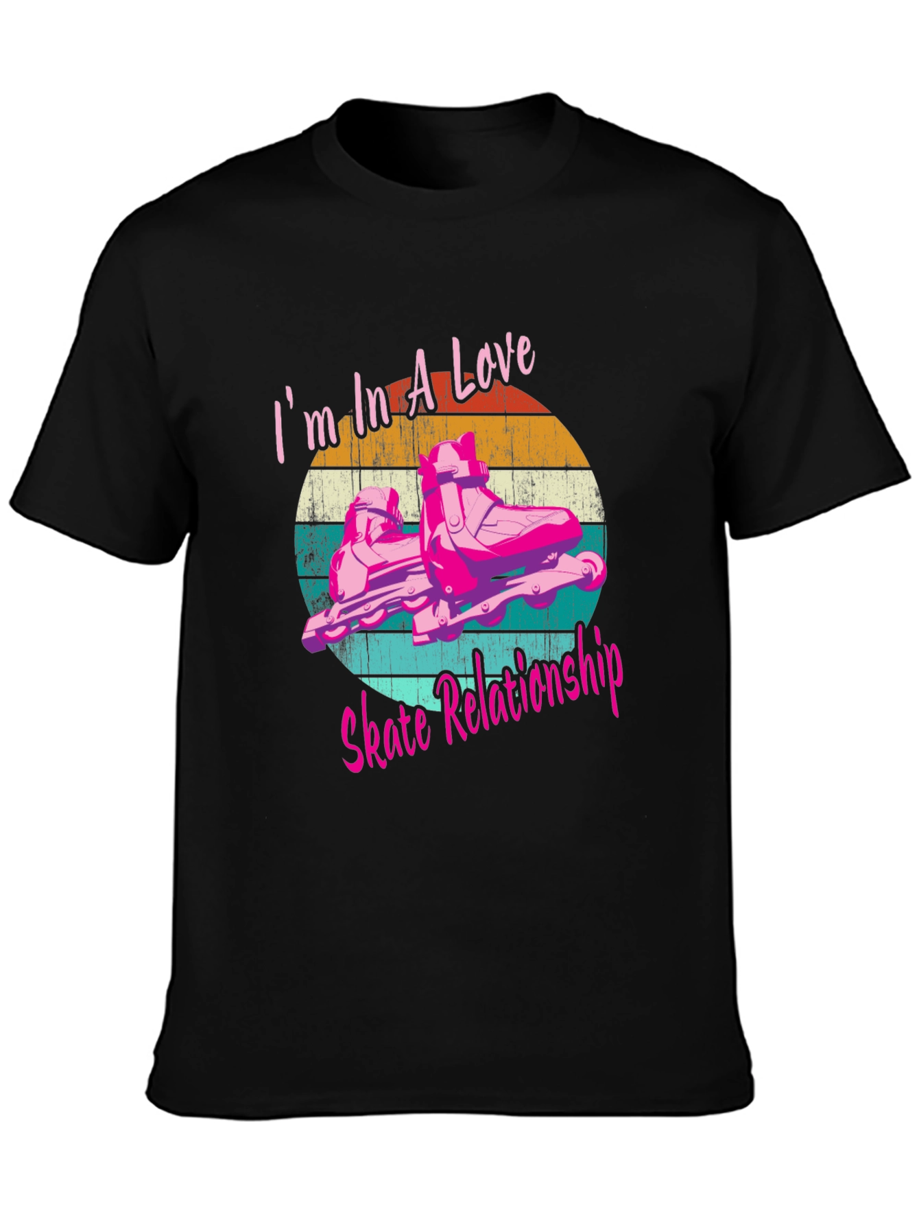 Love Skate Relationship Black Graphic Tee