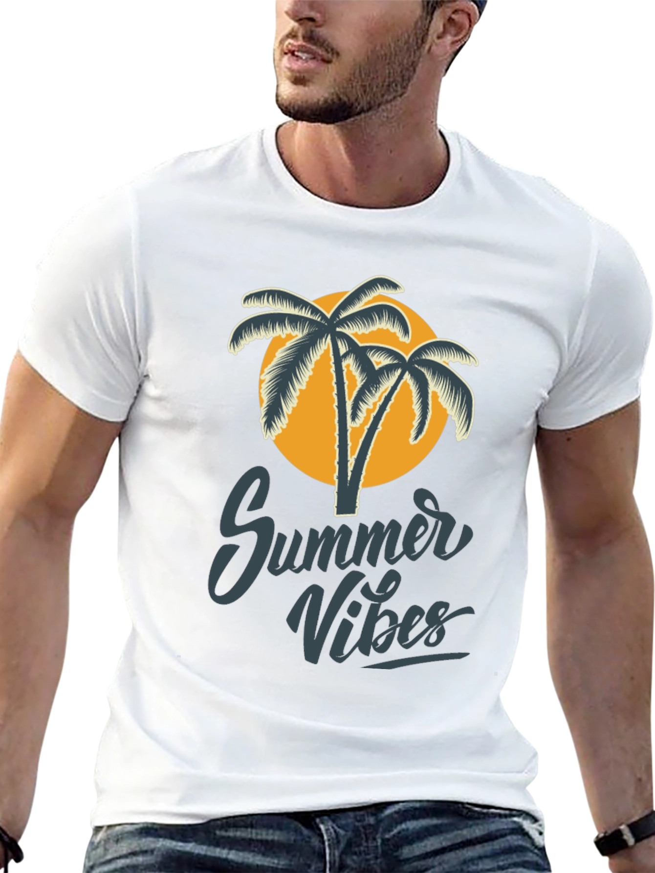 Summer Vibes Graphic Tee - Black