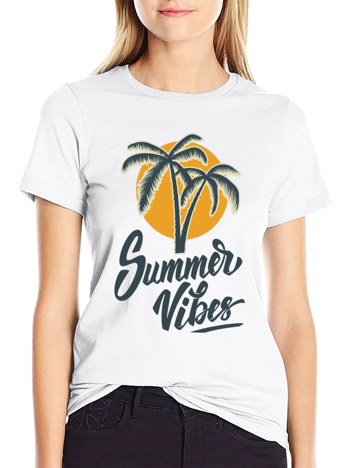 Summer Vibes Graphic Tee - Black