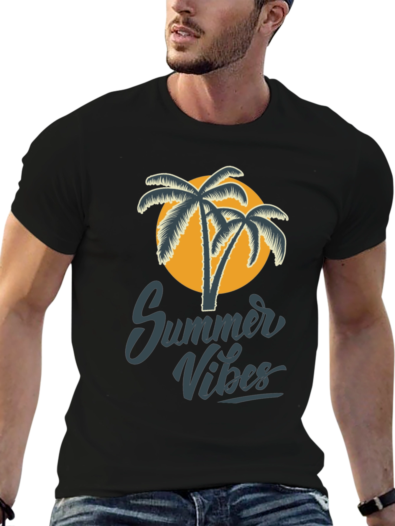 Summer Vibes Graphic Tee - Black