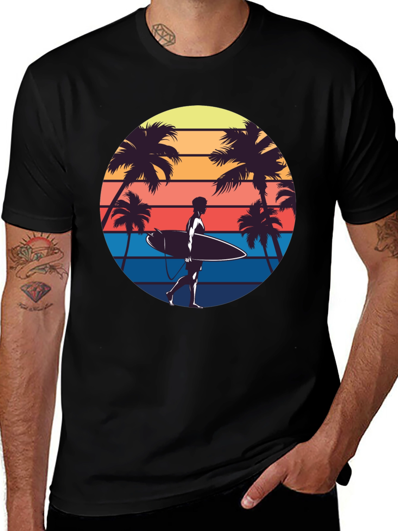 Retro Surfer T-Shirt - Beach Vibes