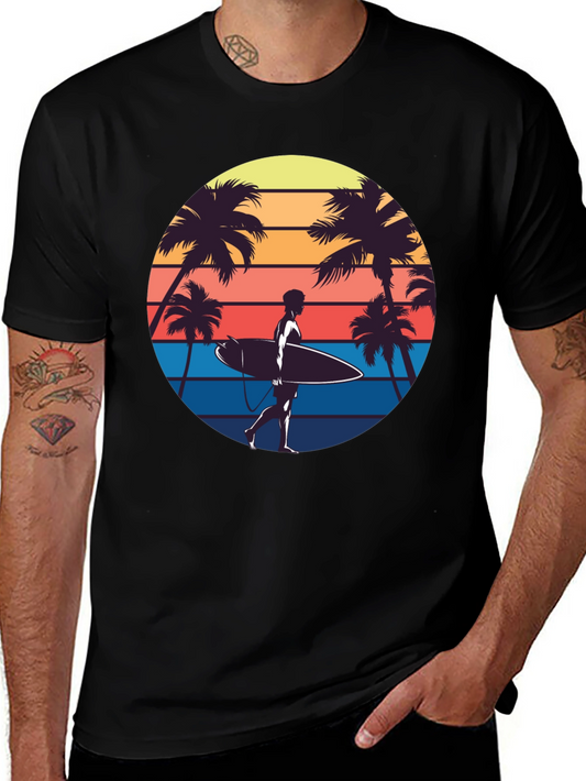Retro Surfer T-Shirt - Beach Vibes