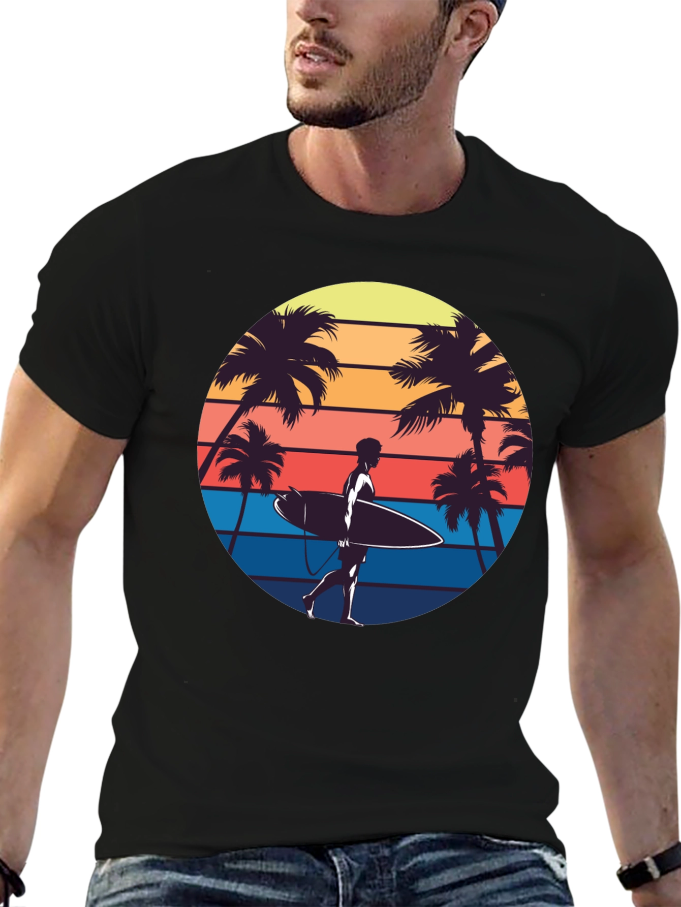 Retro Surfer T-Shirt - Beach Vibes