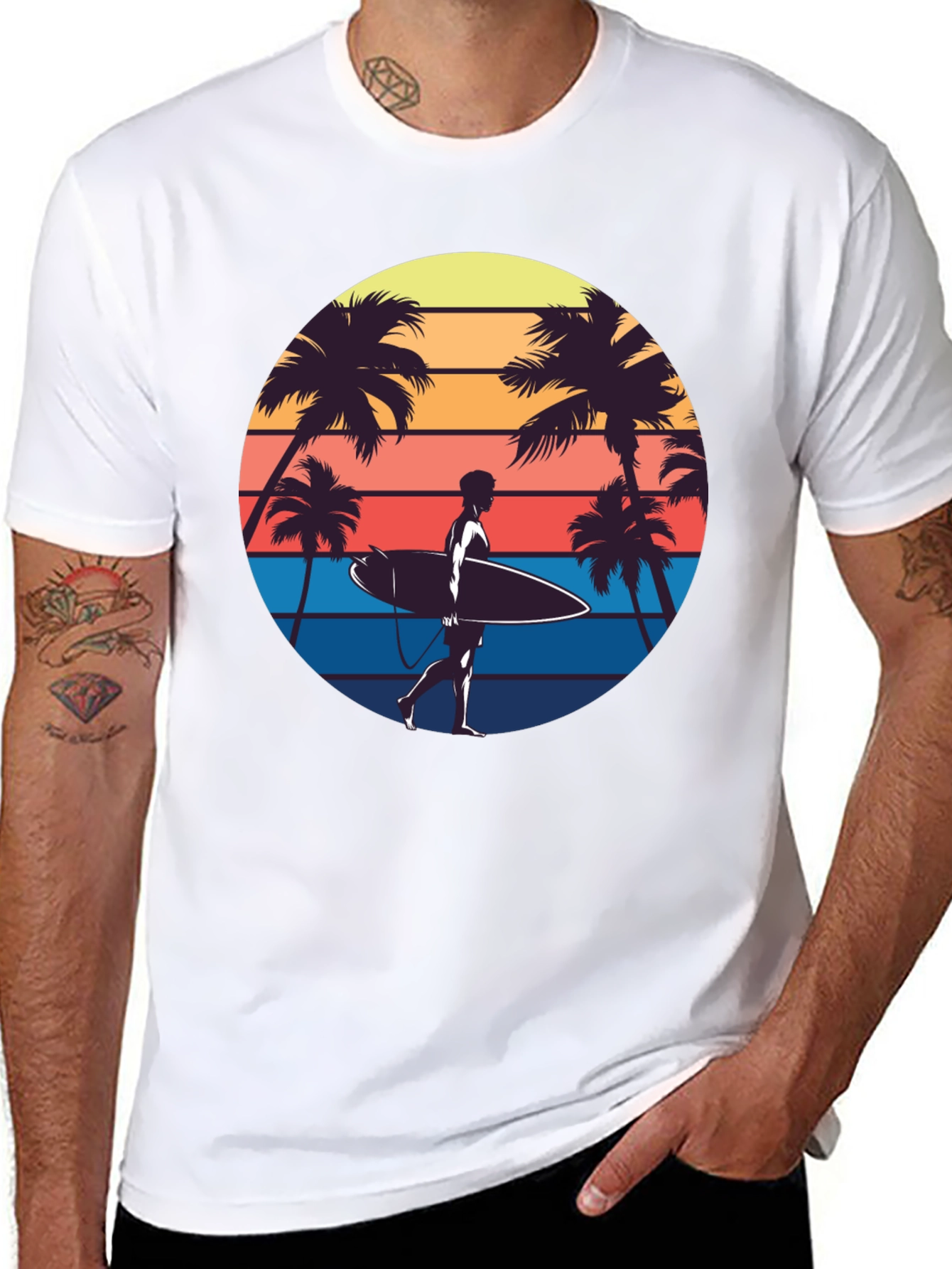 Retro Surfer T-Shirt - Beach Vibes