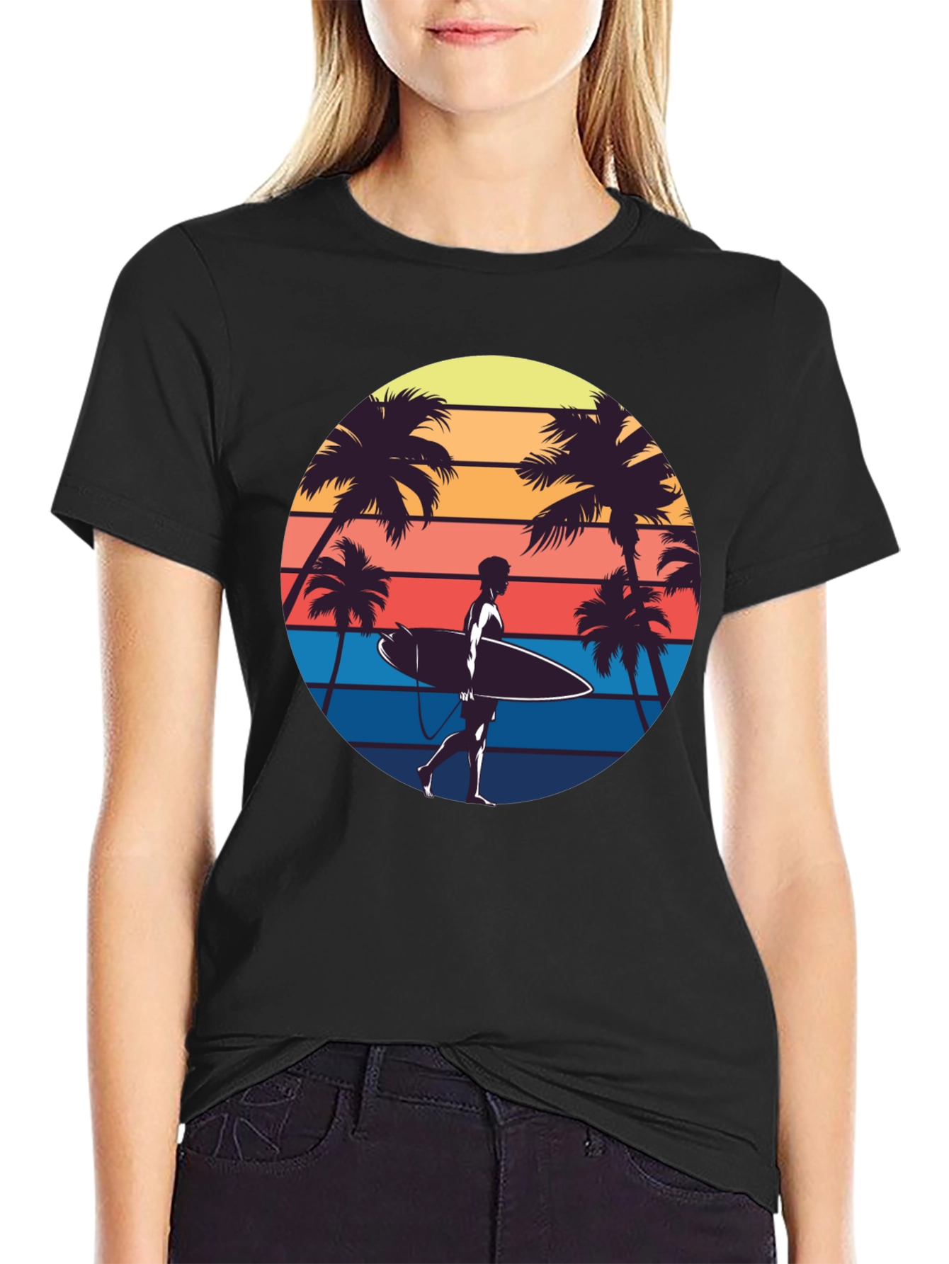 Retro Surfer T-Shirt - Beach Vibes