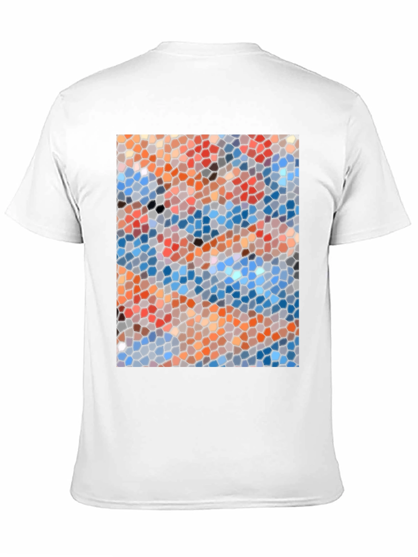 Mosaic Style Graphic Print Crew Neck T-Shirt
