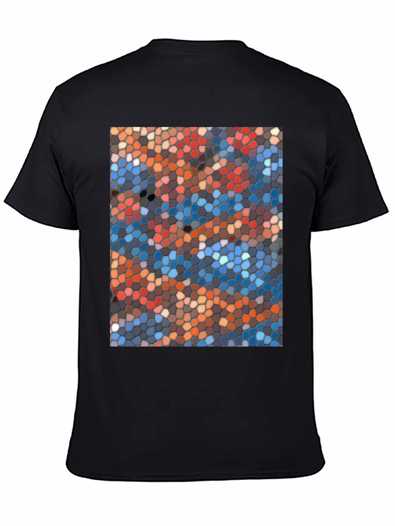 Mosaic Style Graphic Print Crew Neck T-Shirt