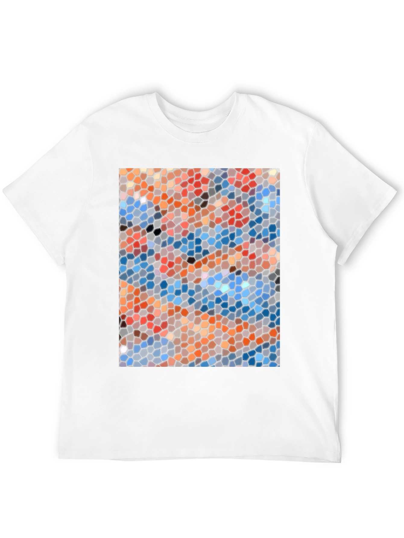 Mosaic Style Graphic Print Crew Neck T-Shirt