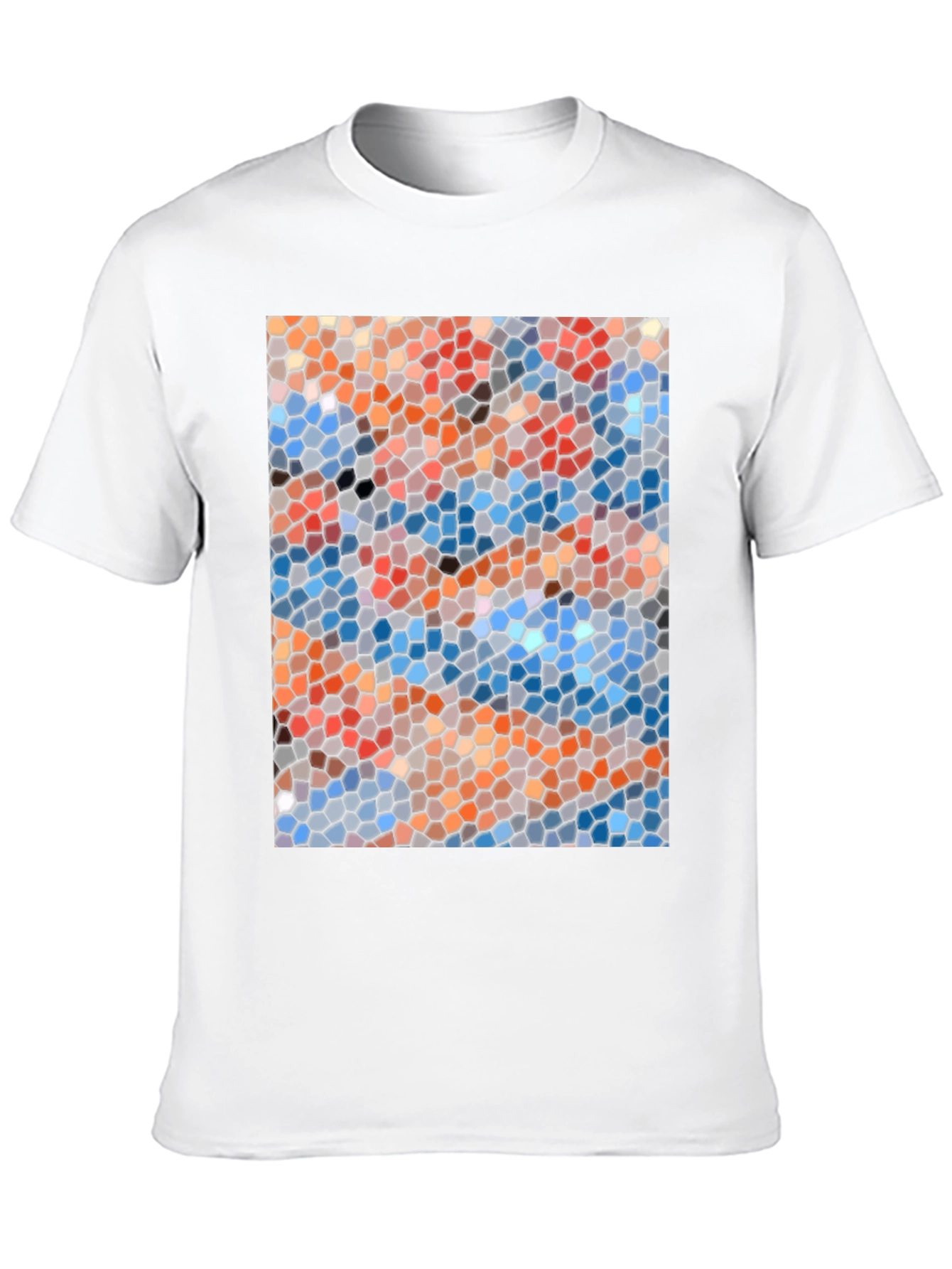 Mosaic Style Graphic Print Crew Neck T-Shirt