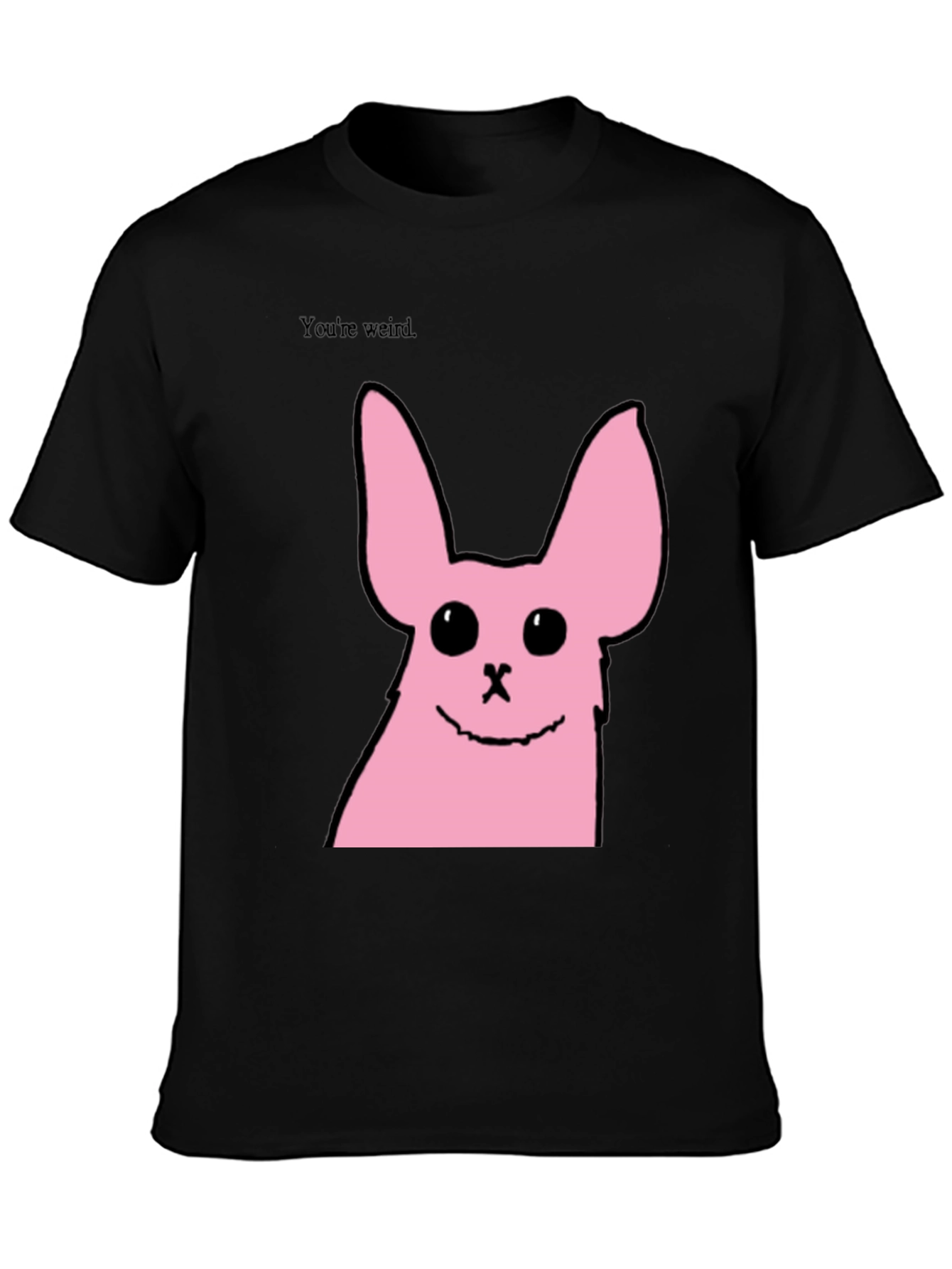 Funny Pink Bunny Graphic Tee - Youre Weird