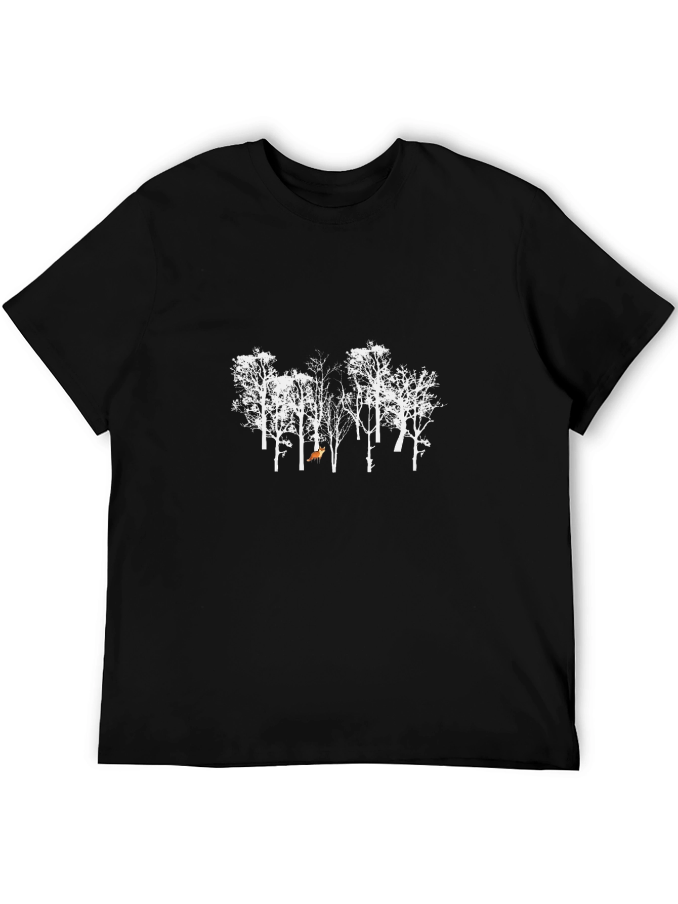 Fox in the Woods Black T-Shirt