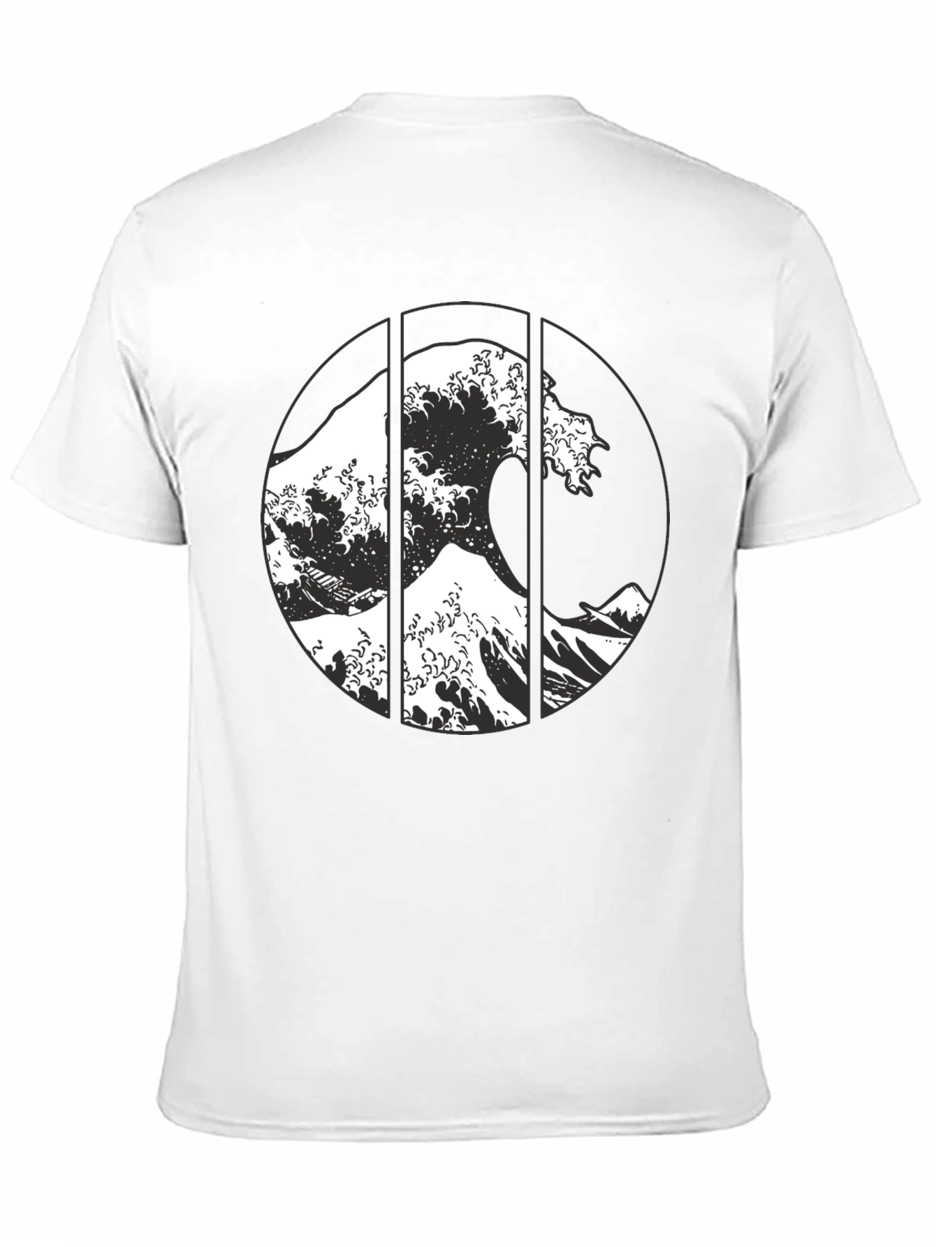 Great Wave Graphic Tee - Black Cotton T-Shirt