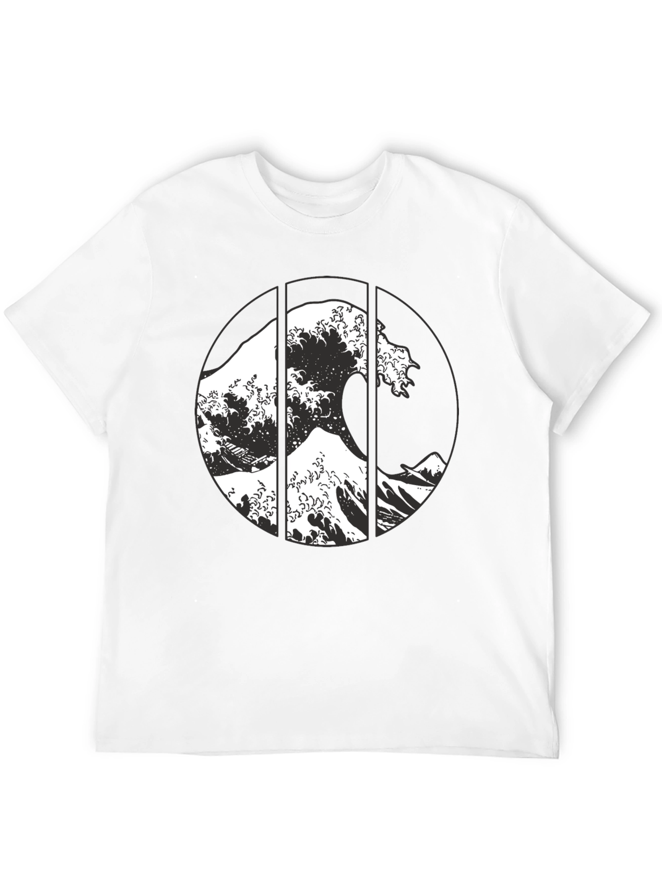 Great Wave Graphic Tee - Black Cotton T-Shirt
