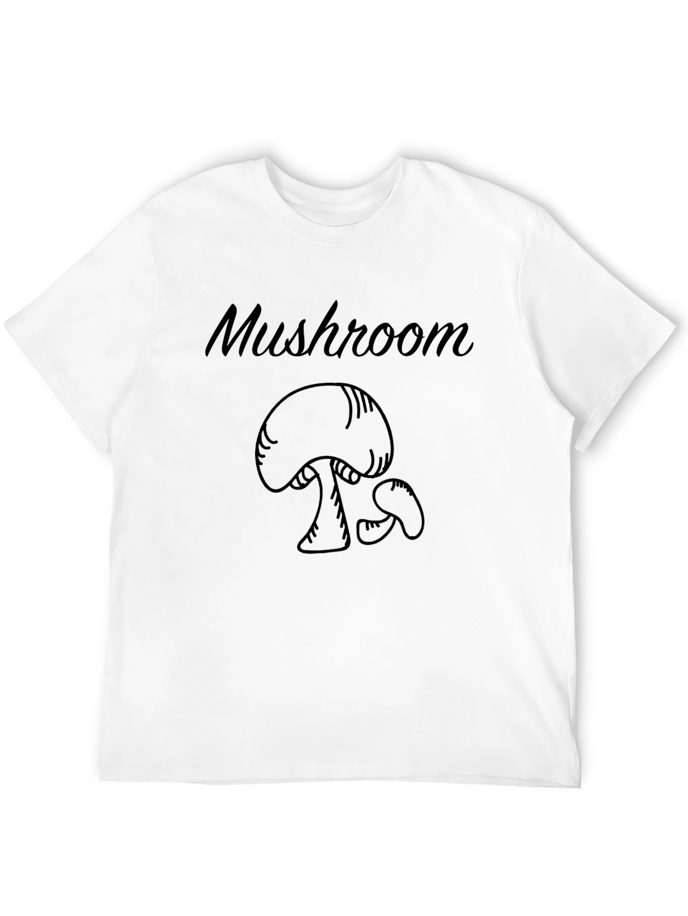 Mushroom Graphic Tee - Black Crew Neck