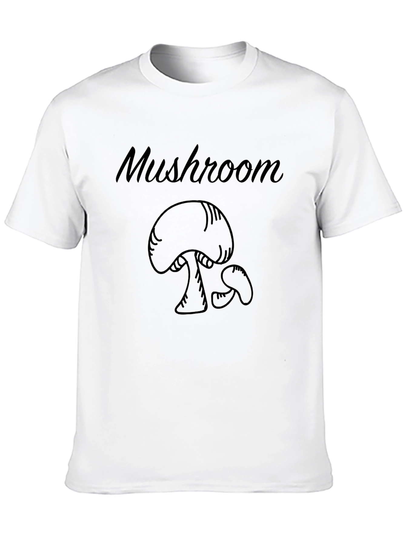 Mushroom Graphic Tee - Black Crew Neck