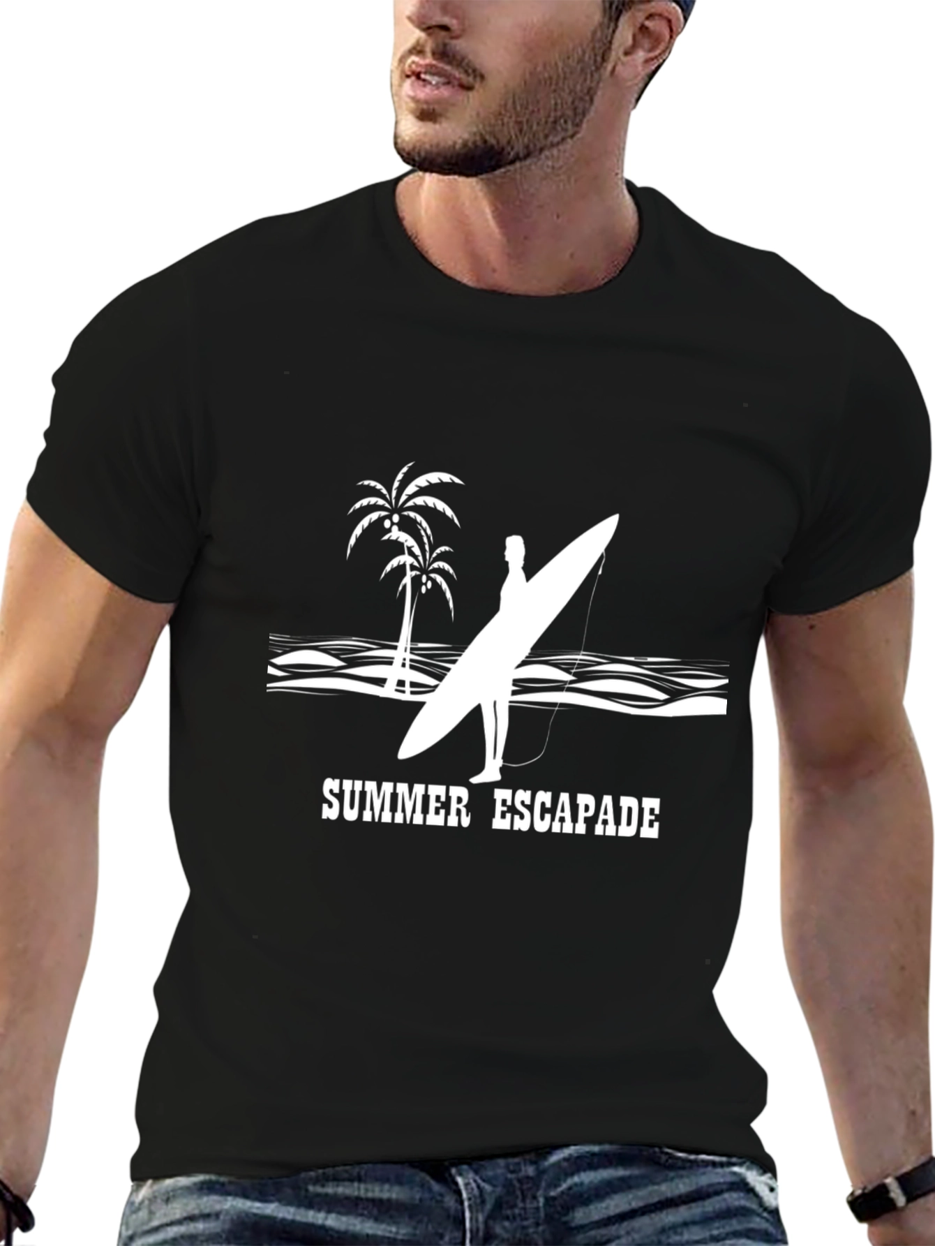 Summer Escapade Graphic T-Shirt - Black