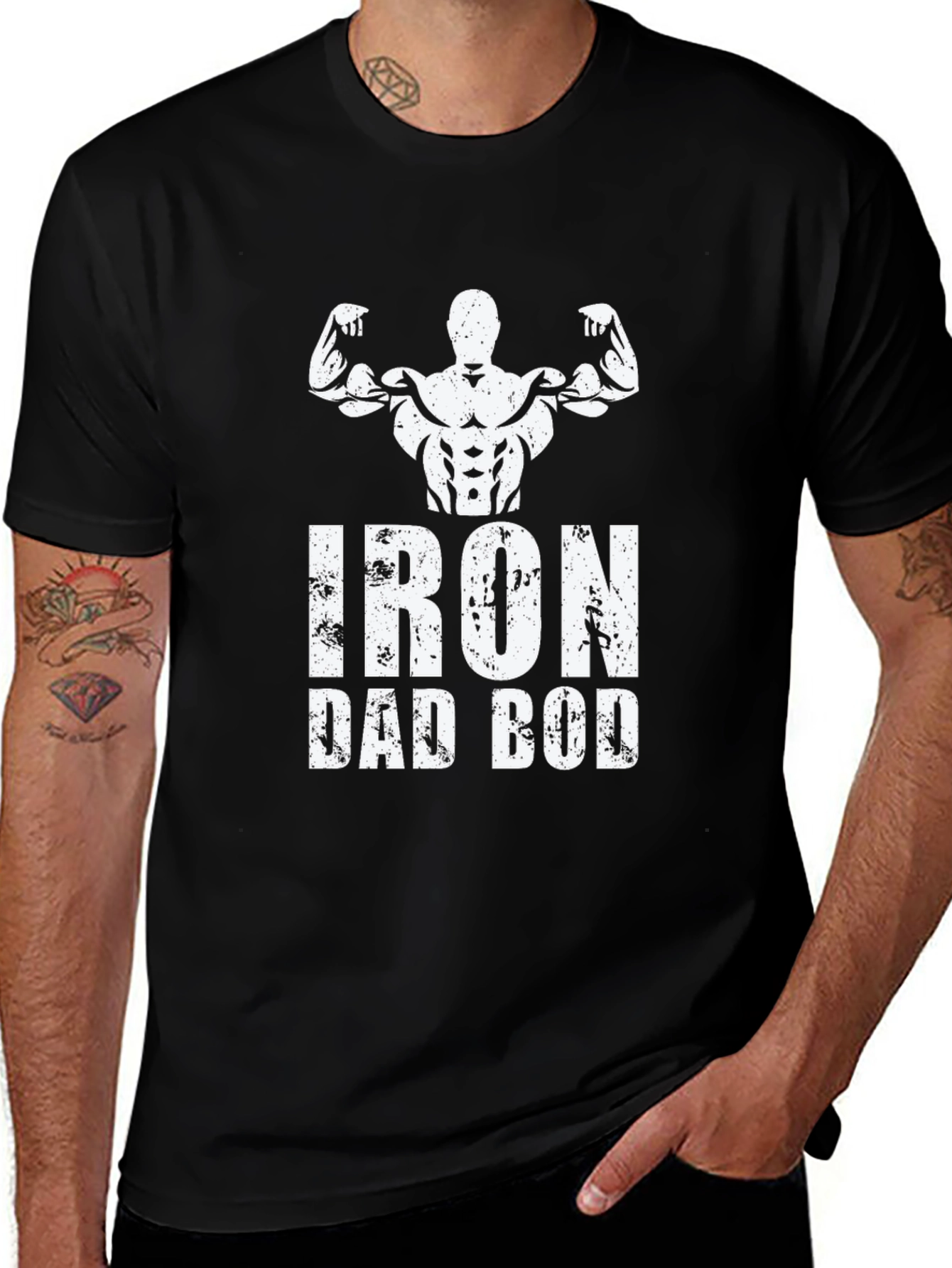 Iron Dad Bod Graphic T-Shirt - Black