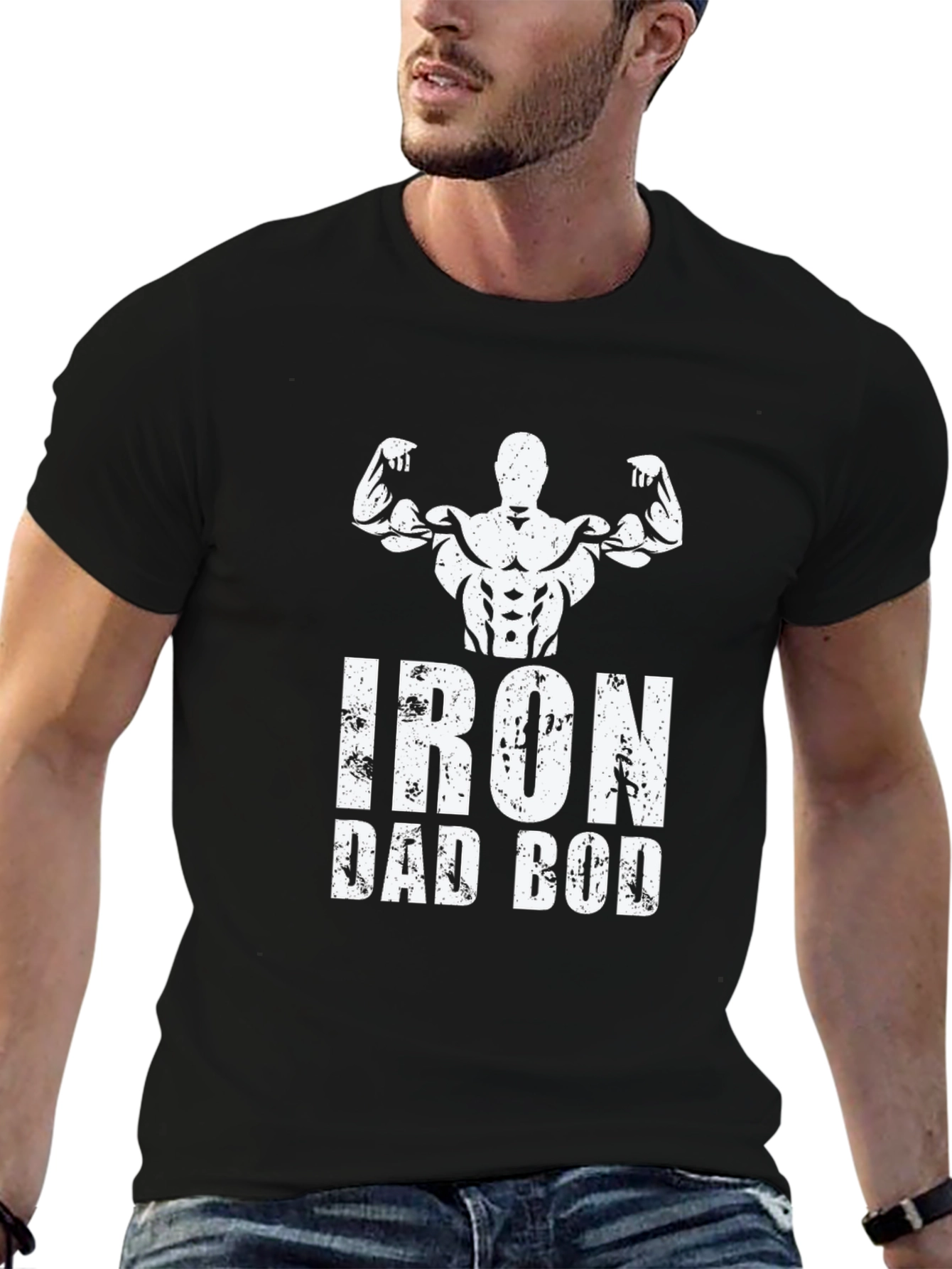 Iron Dad Bod Graphic T-Shirt - Black