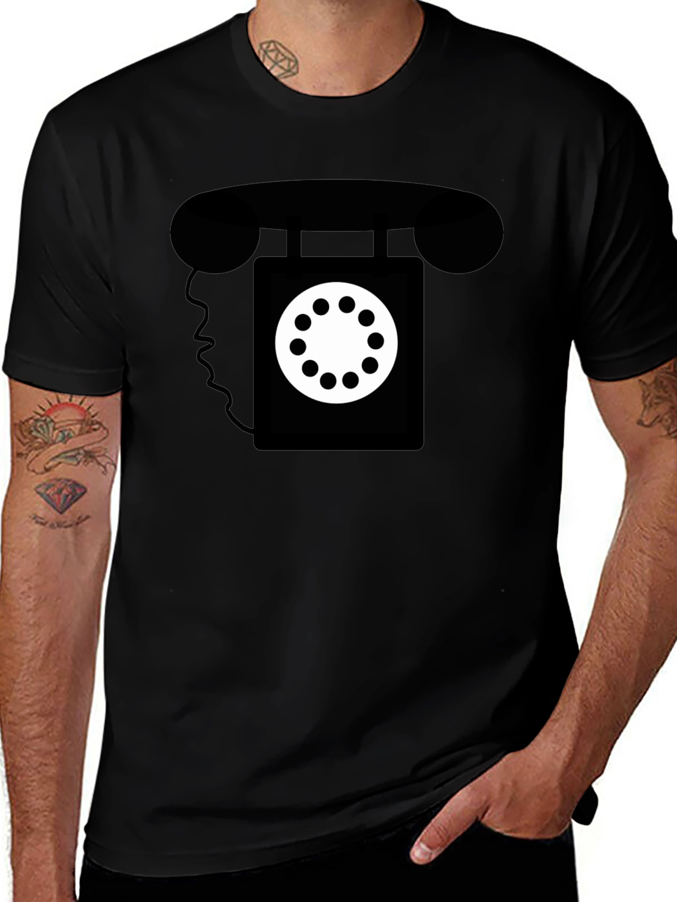 Retro Rotary Phone Graphic Tee - Classic Style