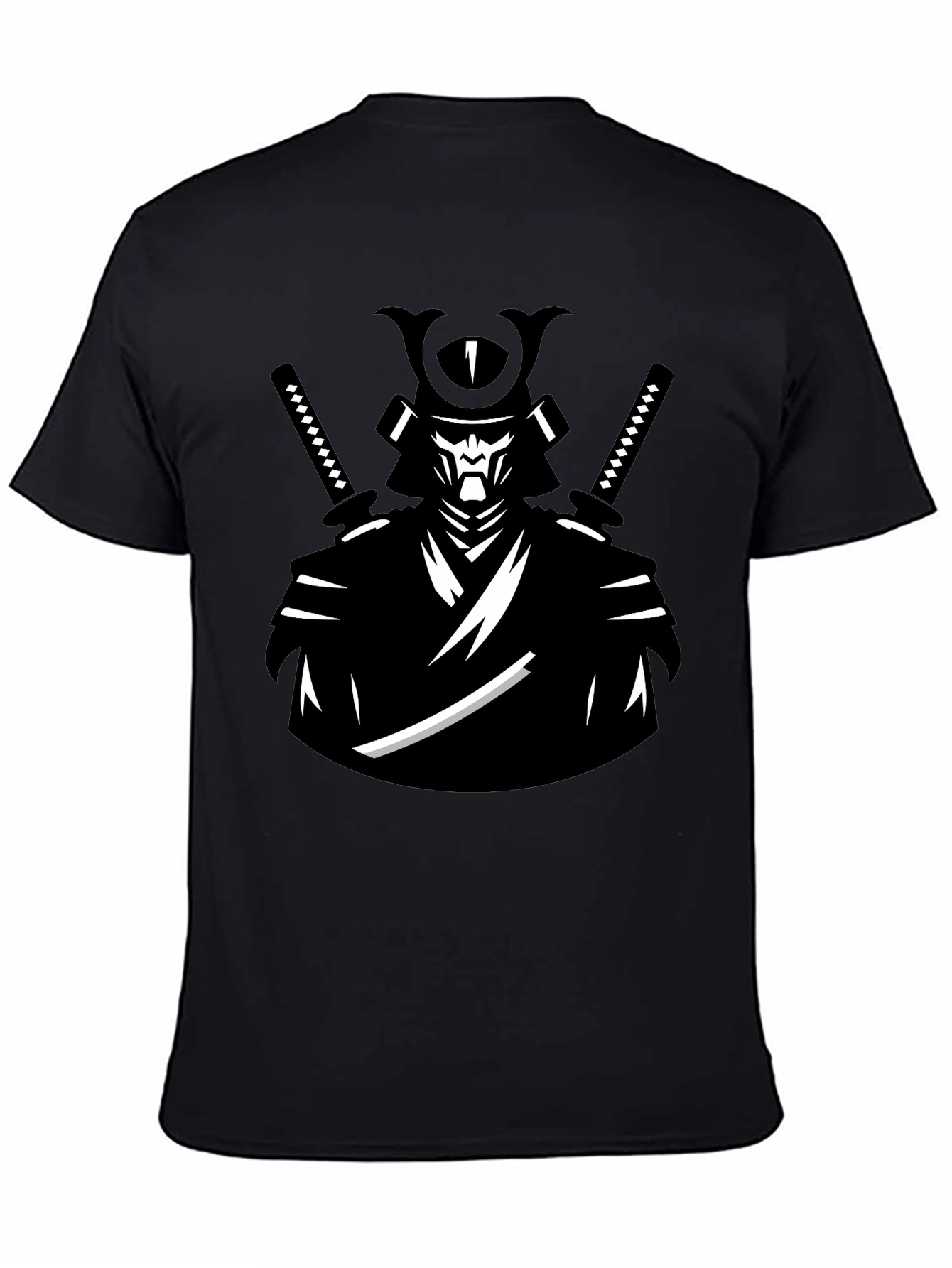 Samurai Warrior Graphic Tee - Cool Black T-Shirt