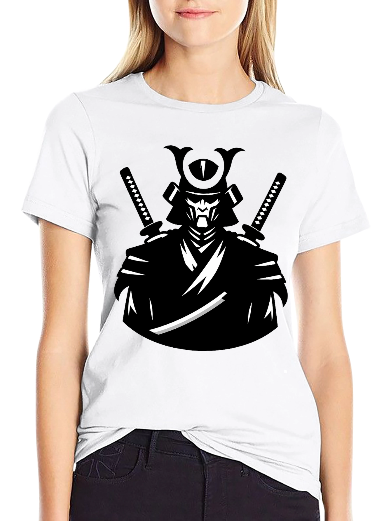 Samurai Warrior Graphic Tee - Cool Black T-Shirt
