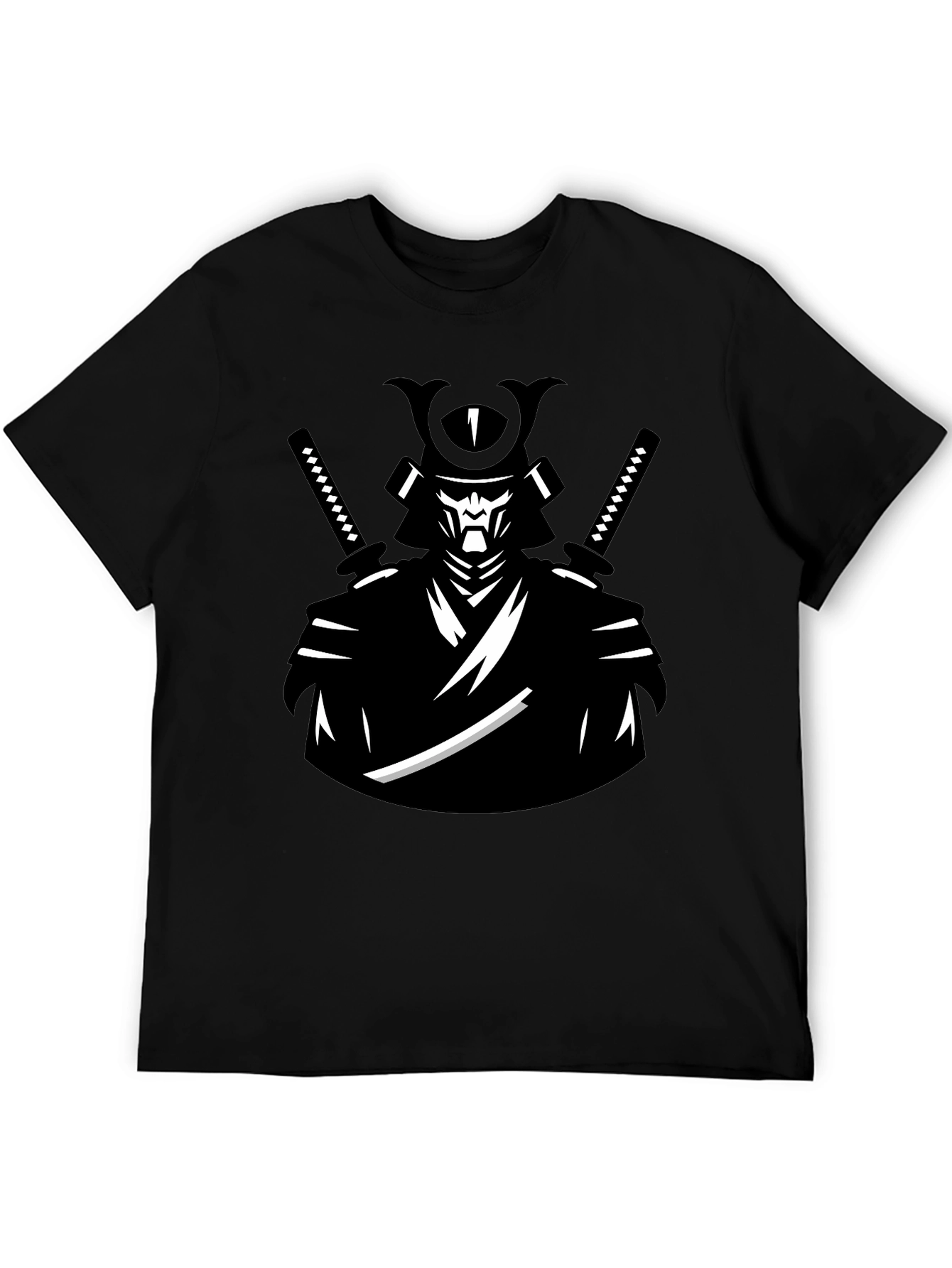 Samurai Warrior Graphic Tee - Cool Black T-Shirt