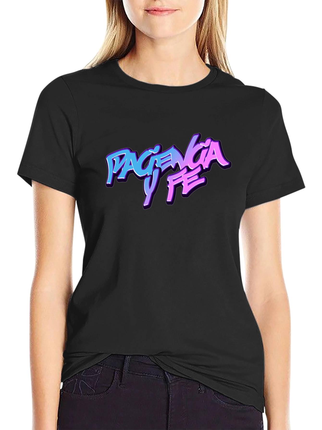 Paciencia y Fe Graphic Tee - Trendy Streetwear