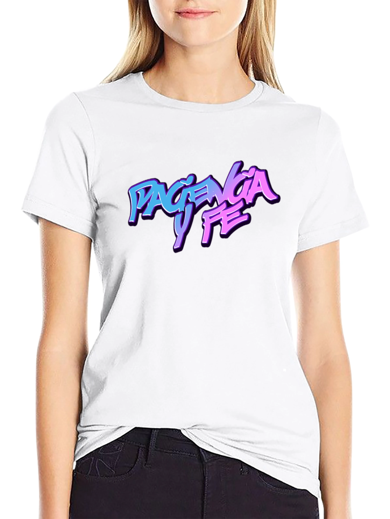 Paciencia y Fe Graphic Tee - Trendy Streetwear