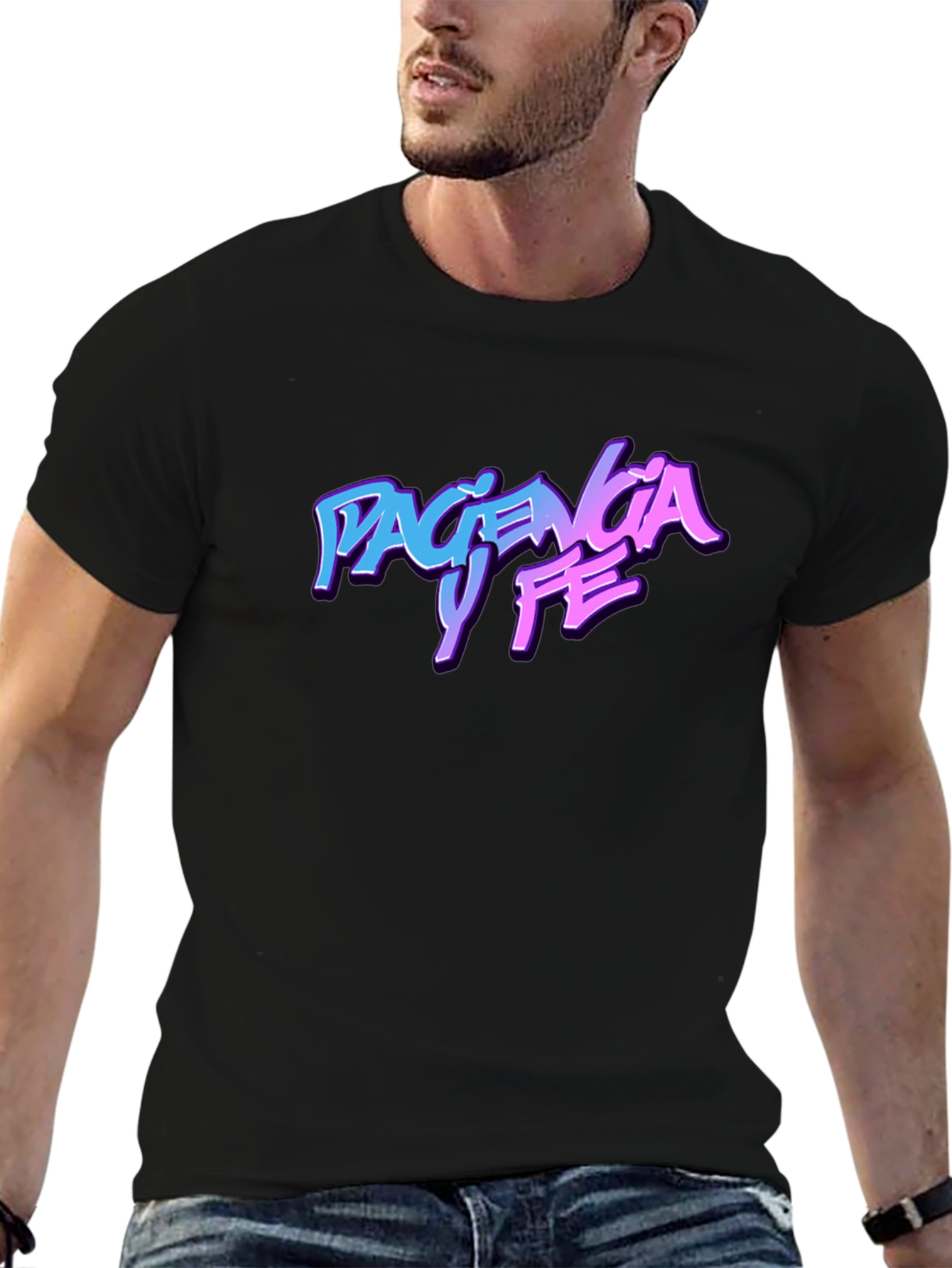 Paciencia y Fe Graphic Tee - Trendy Streetwear