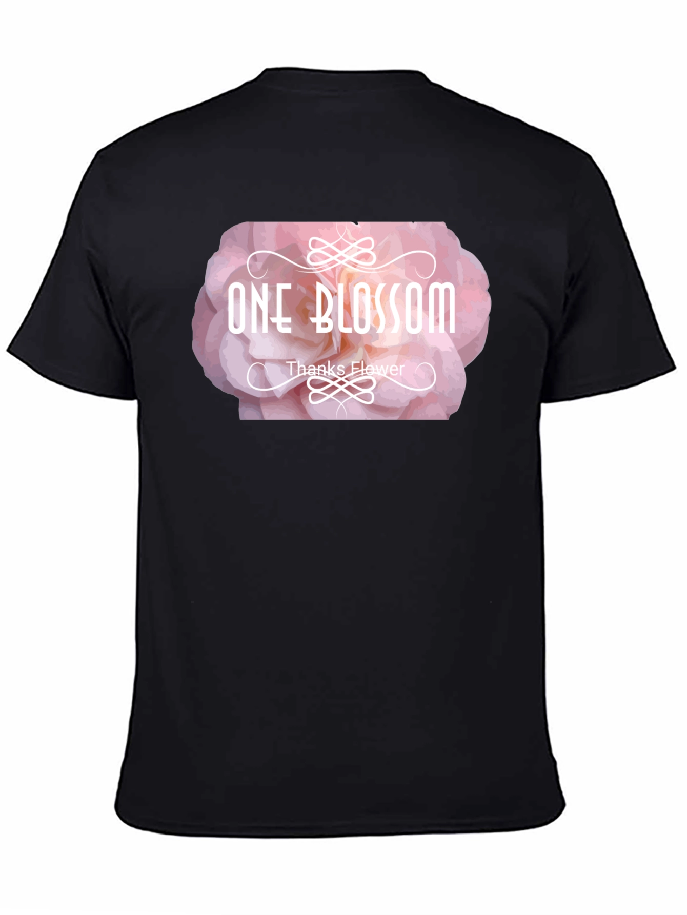 One Blossom Graphic Tee - Black Cotton T-Shirt