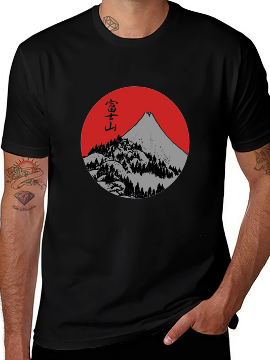 Mount Fuji Graphic Tee - Japanese Inspired Black T-Shirt