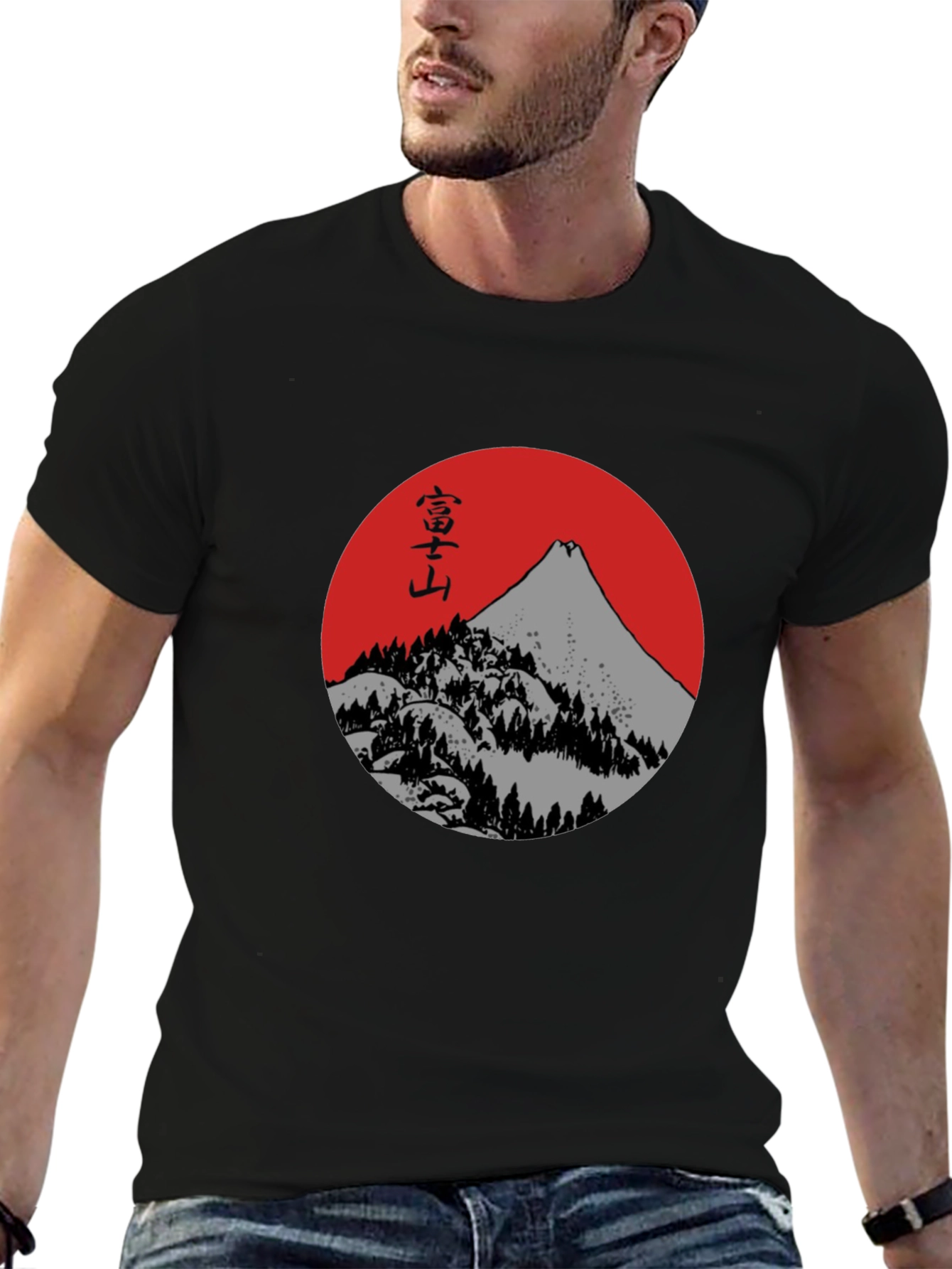 Mount Fuji Graphic Tee - Japanese Inspired Black T-Shirt