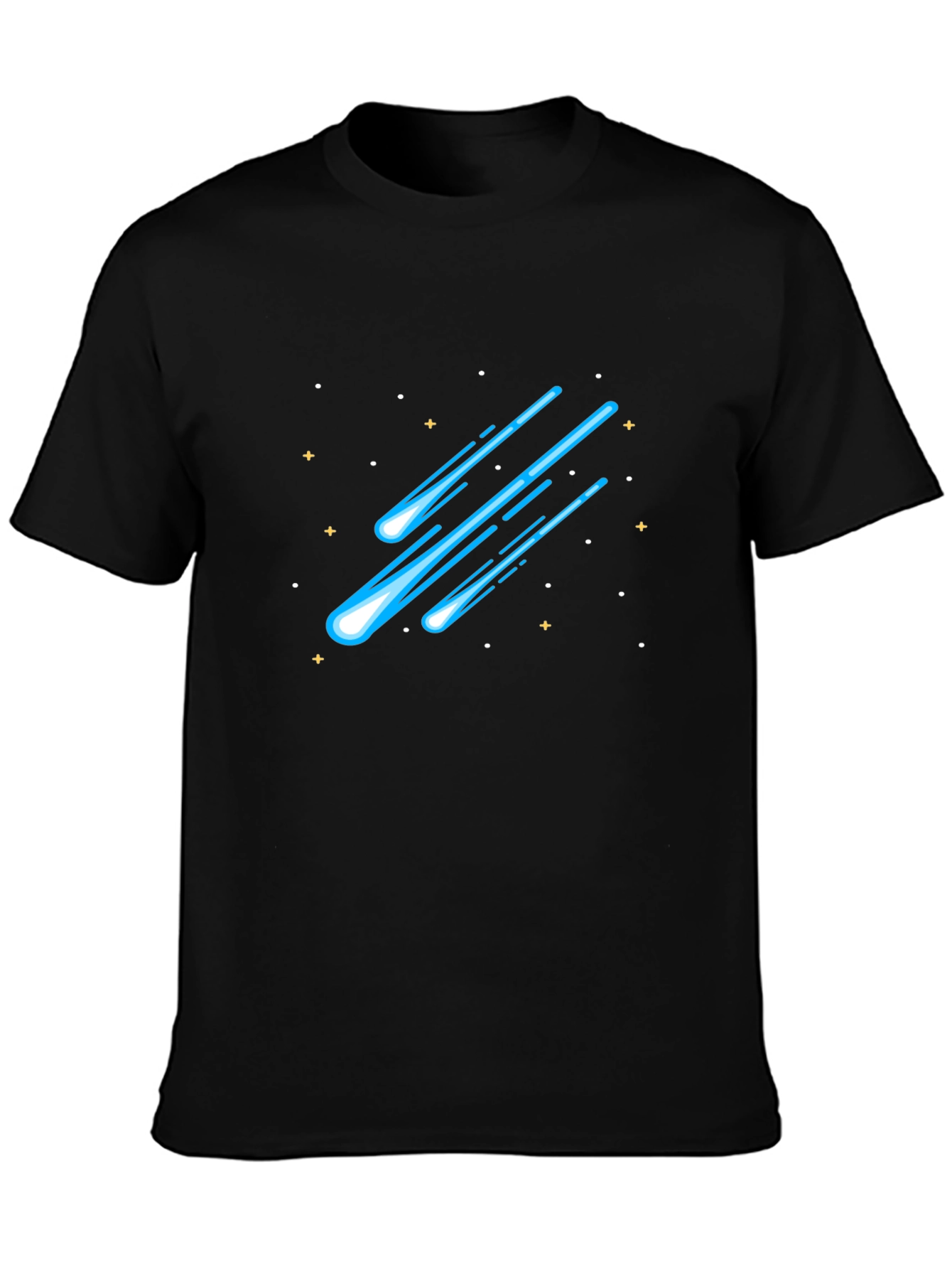 Meteor Shower Graphic Tee - Black Cotton T-Shirt