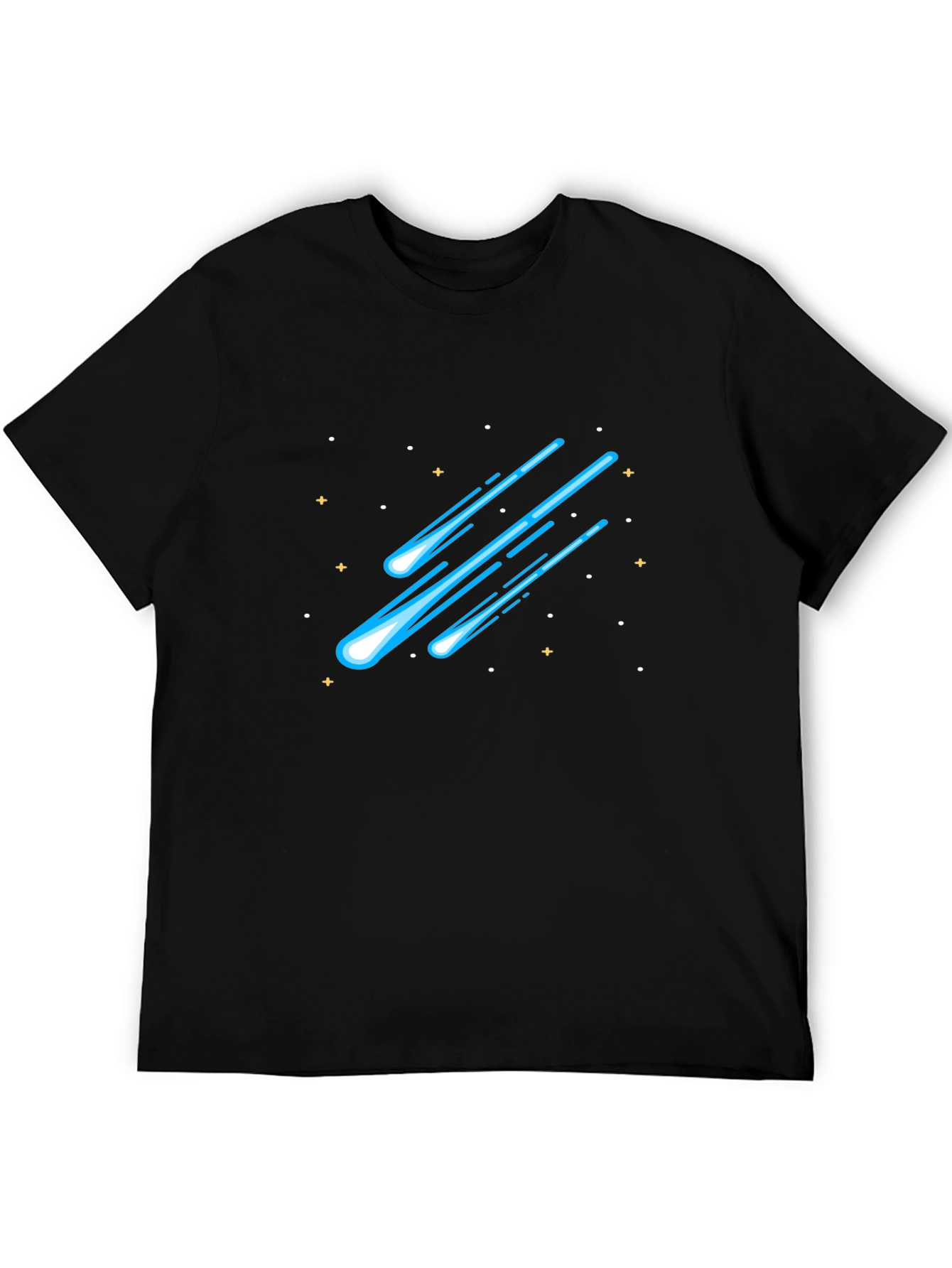 Meteor Shower Graphic Tee - Black Cotton T-Shirt