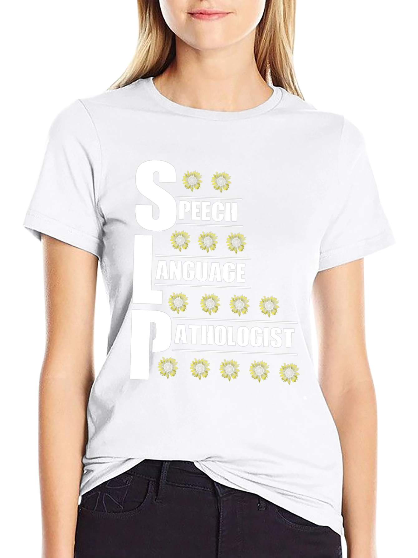 SLP Speech Language Pathologist Sunflower T-Shirt