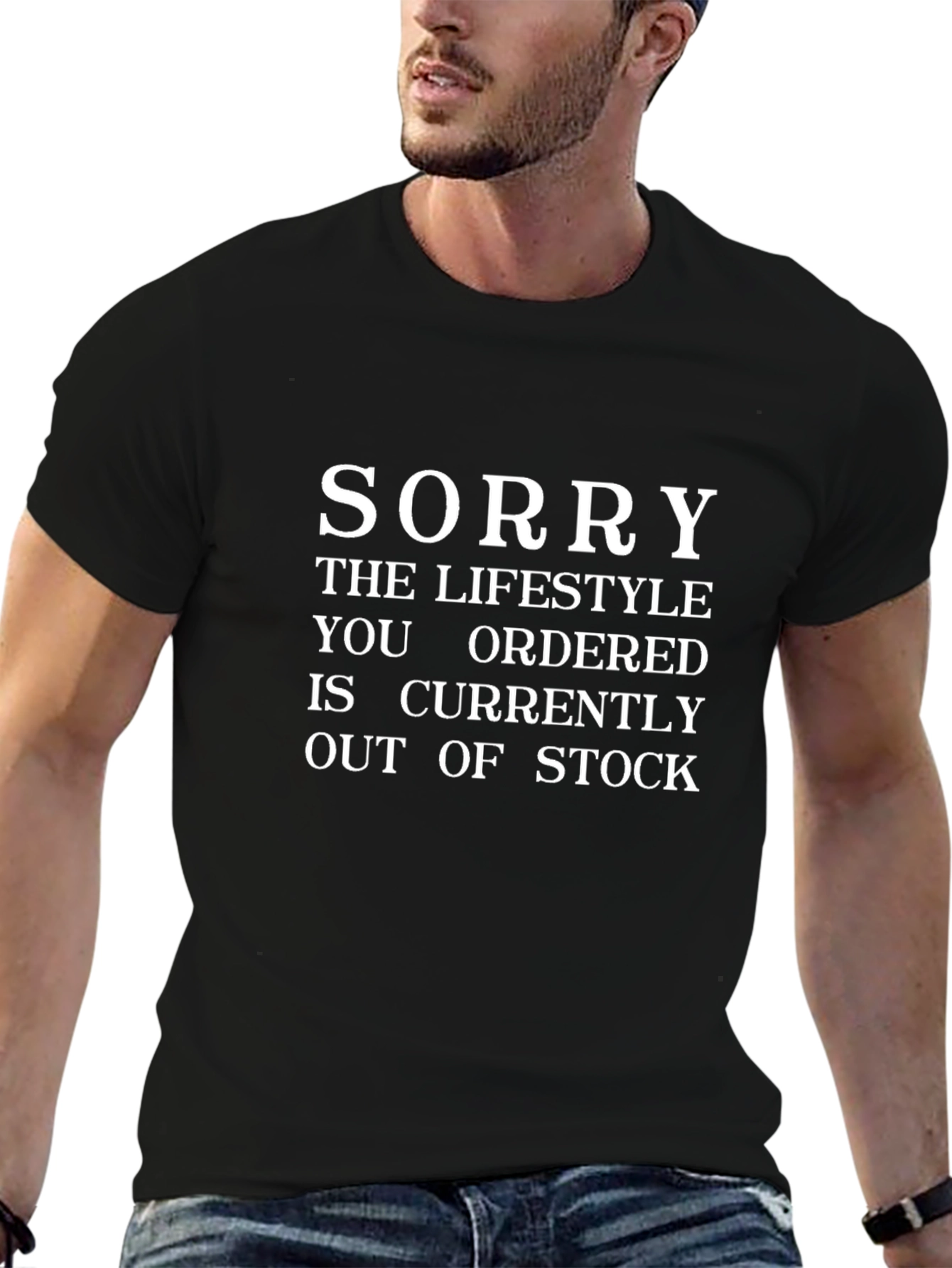 Funny Lifestyle Out of Stock Graphic T-Shirt