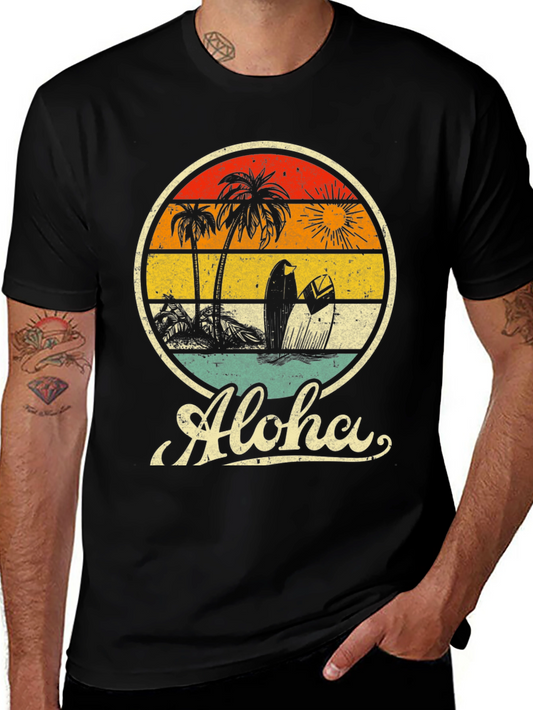 Vintage Aloha Surf T-Shirt - Retro Beach Design