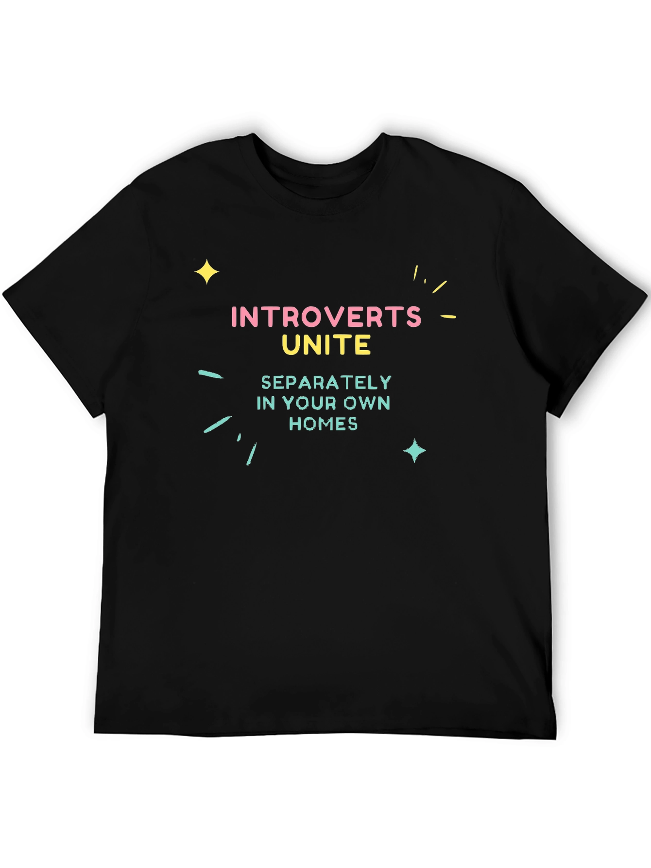 Introverts Unite Black Graphic Tee