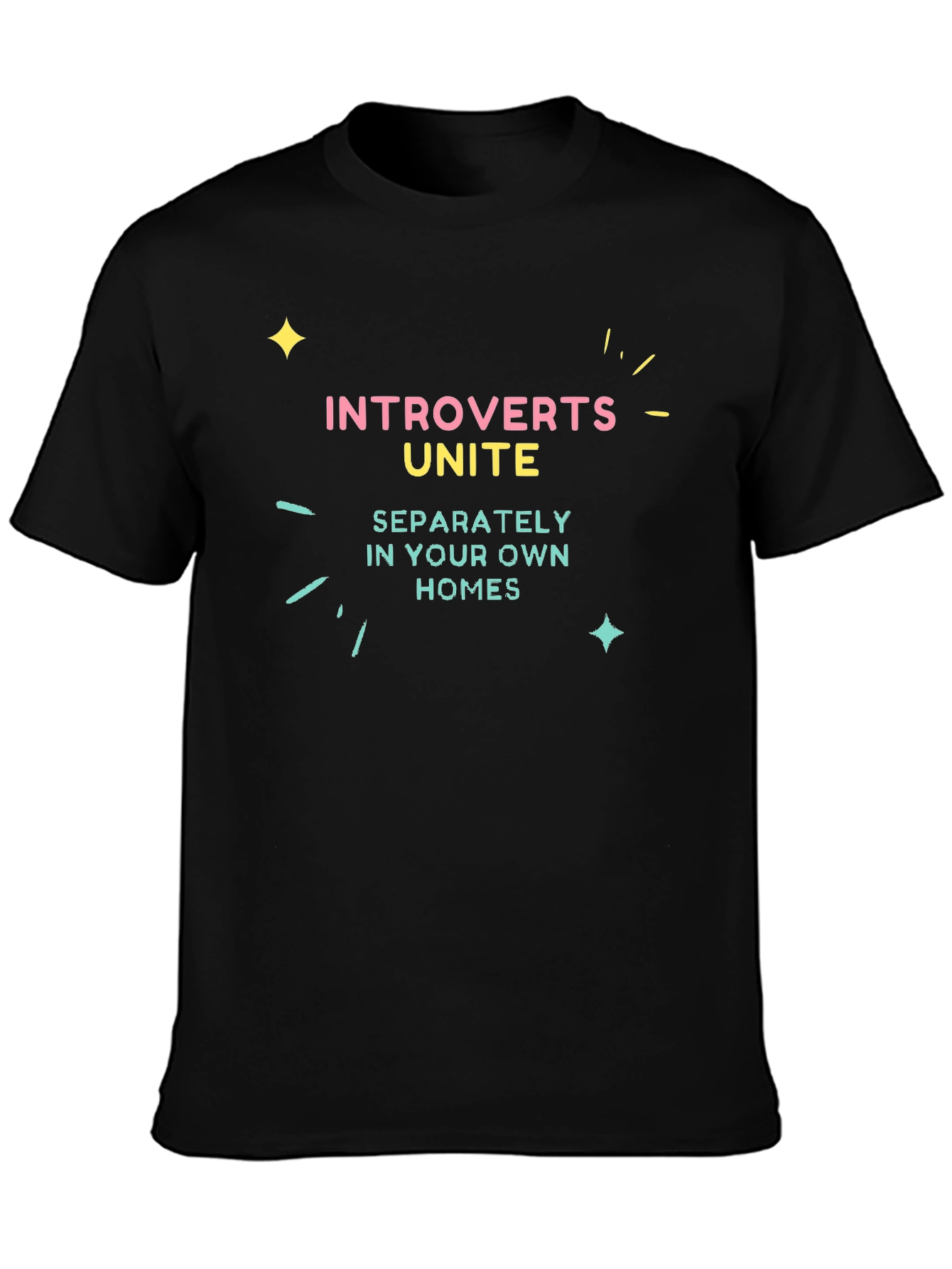 Introverts Unite Black Graphic Tee