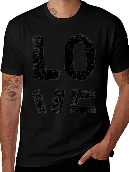 Love Graphic Print Mens Black T-Shirt