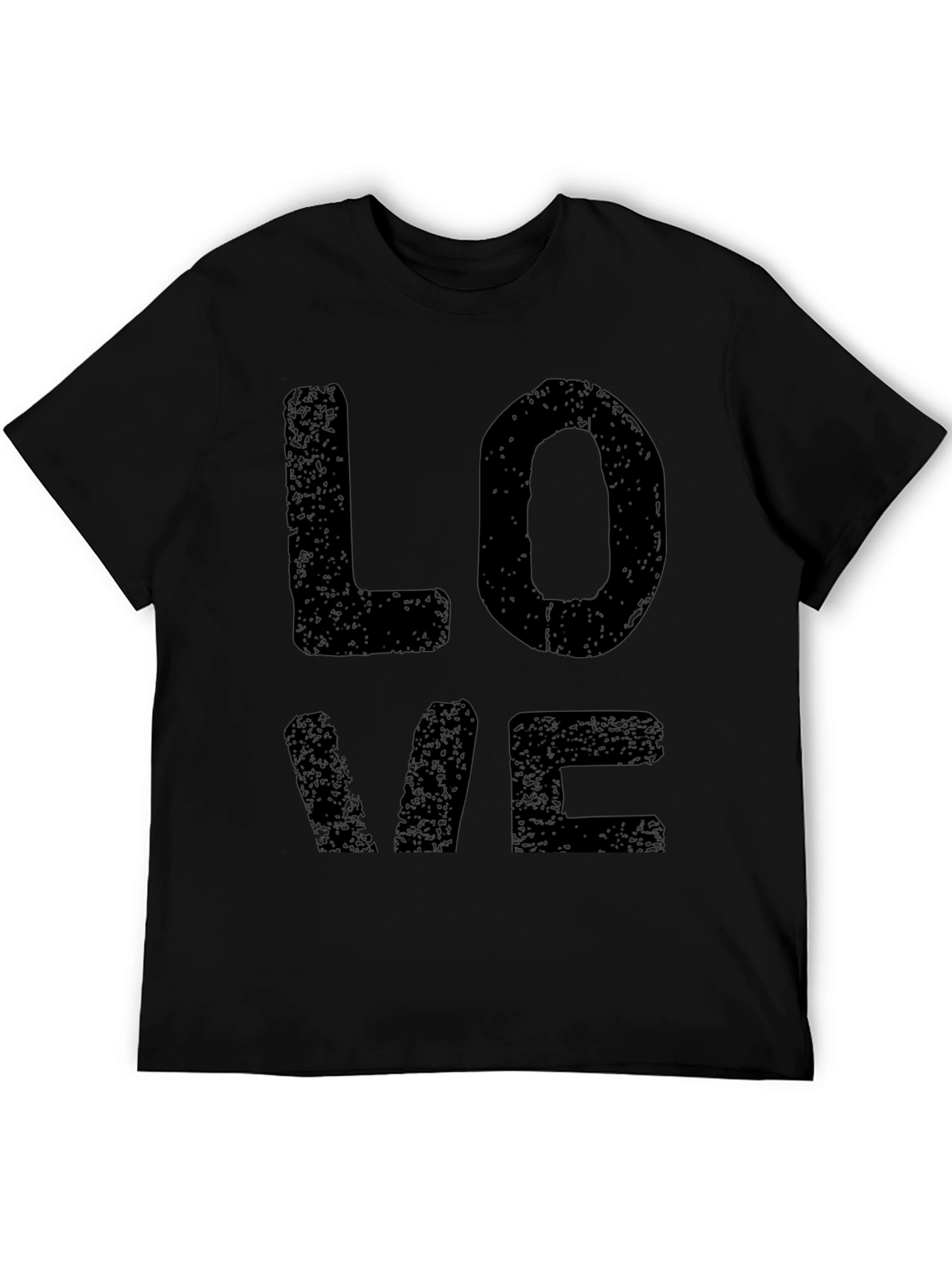 Love Graphic Print Mens Black T-Shirt