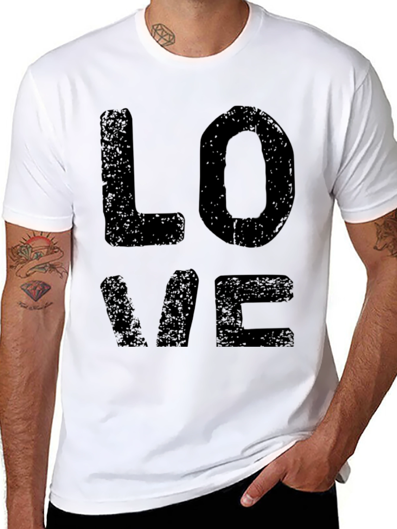 Love Graphic Print Mens Black T-Shirt