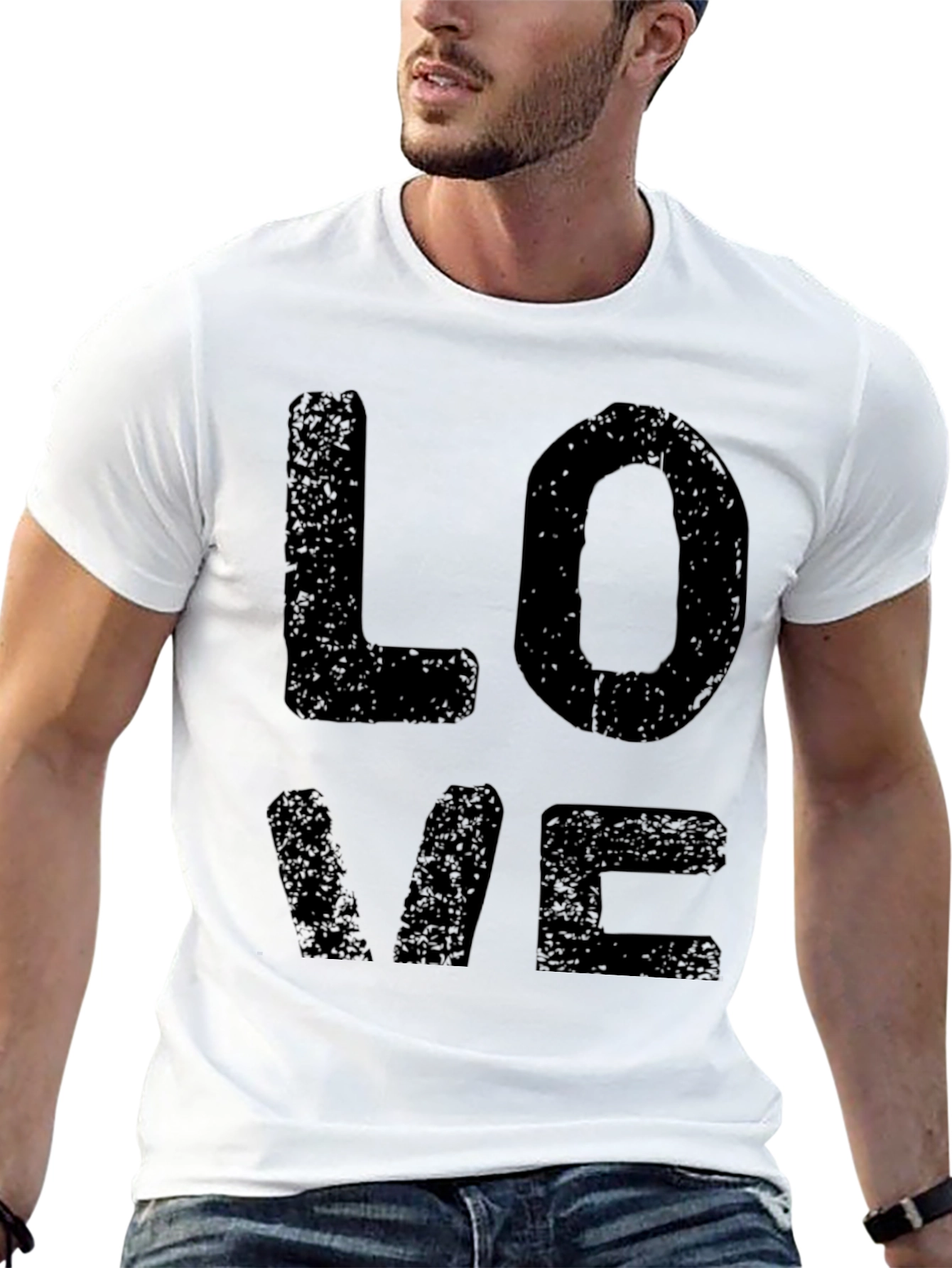 Love Graphic Print Mens Black T-Shirt