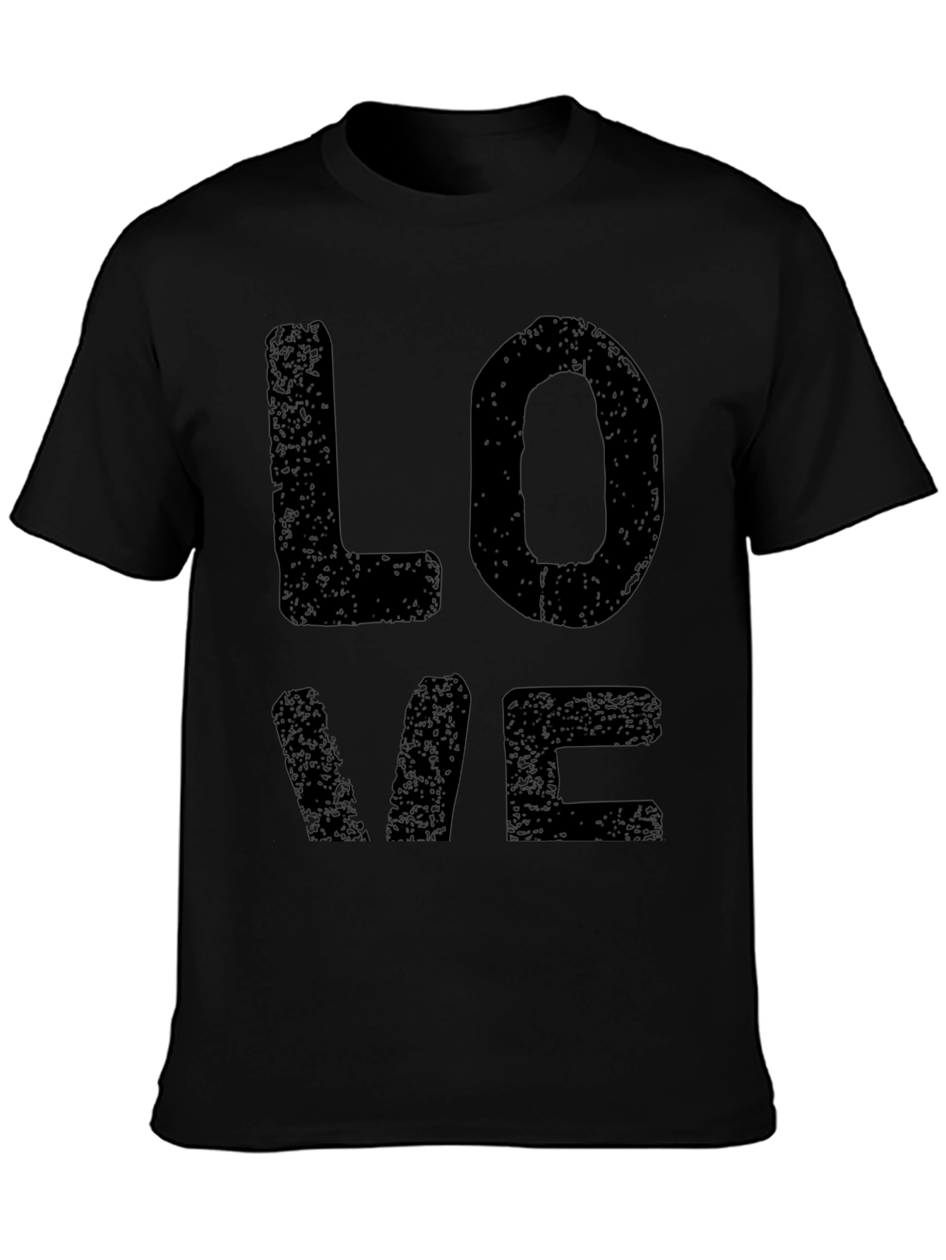 Love Graphic Print Mens Black T-Shirt