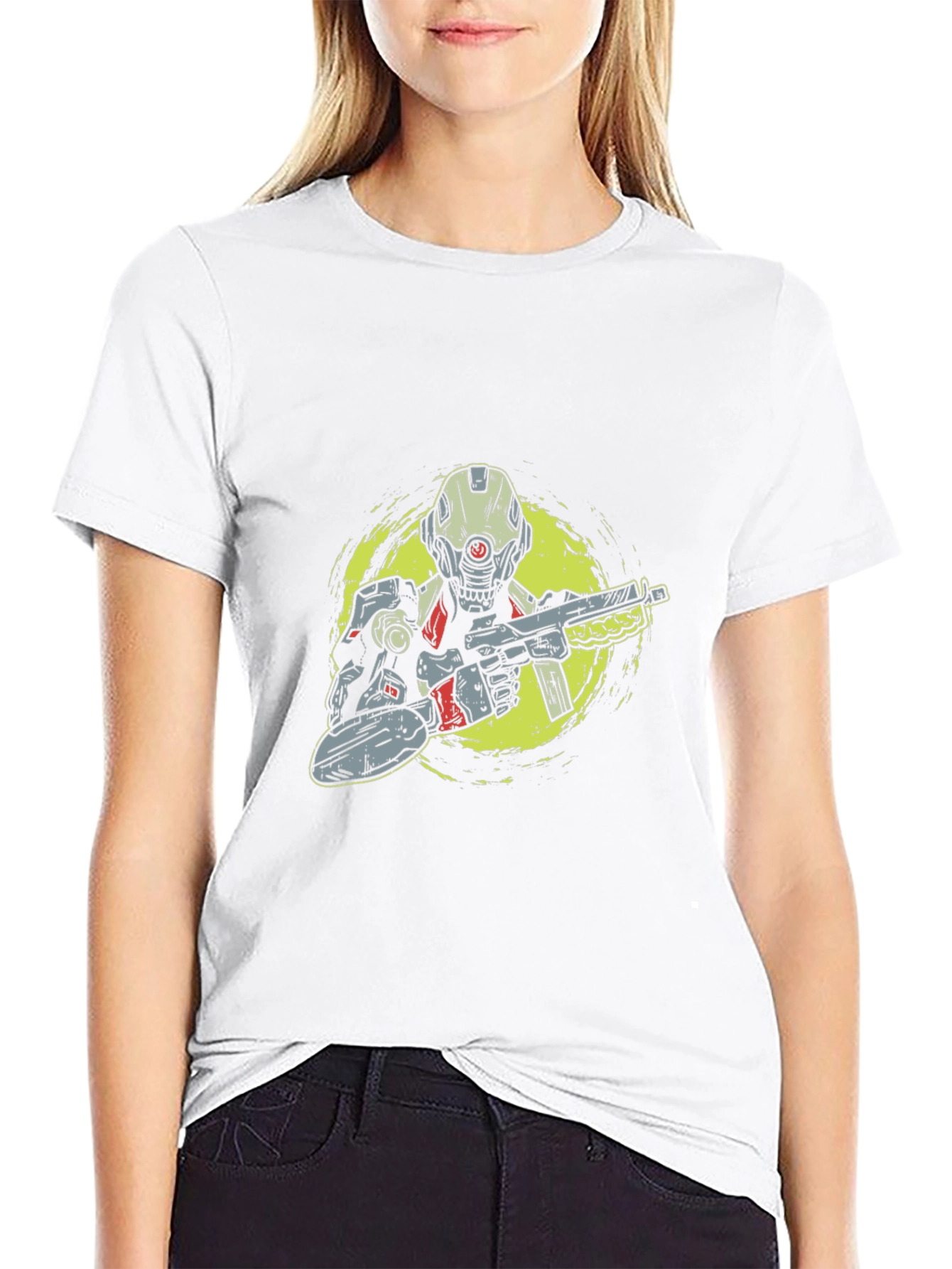 Sci-Fi Soldier Graphic Tee - Black