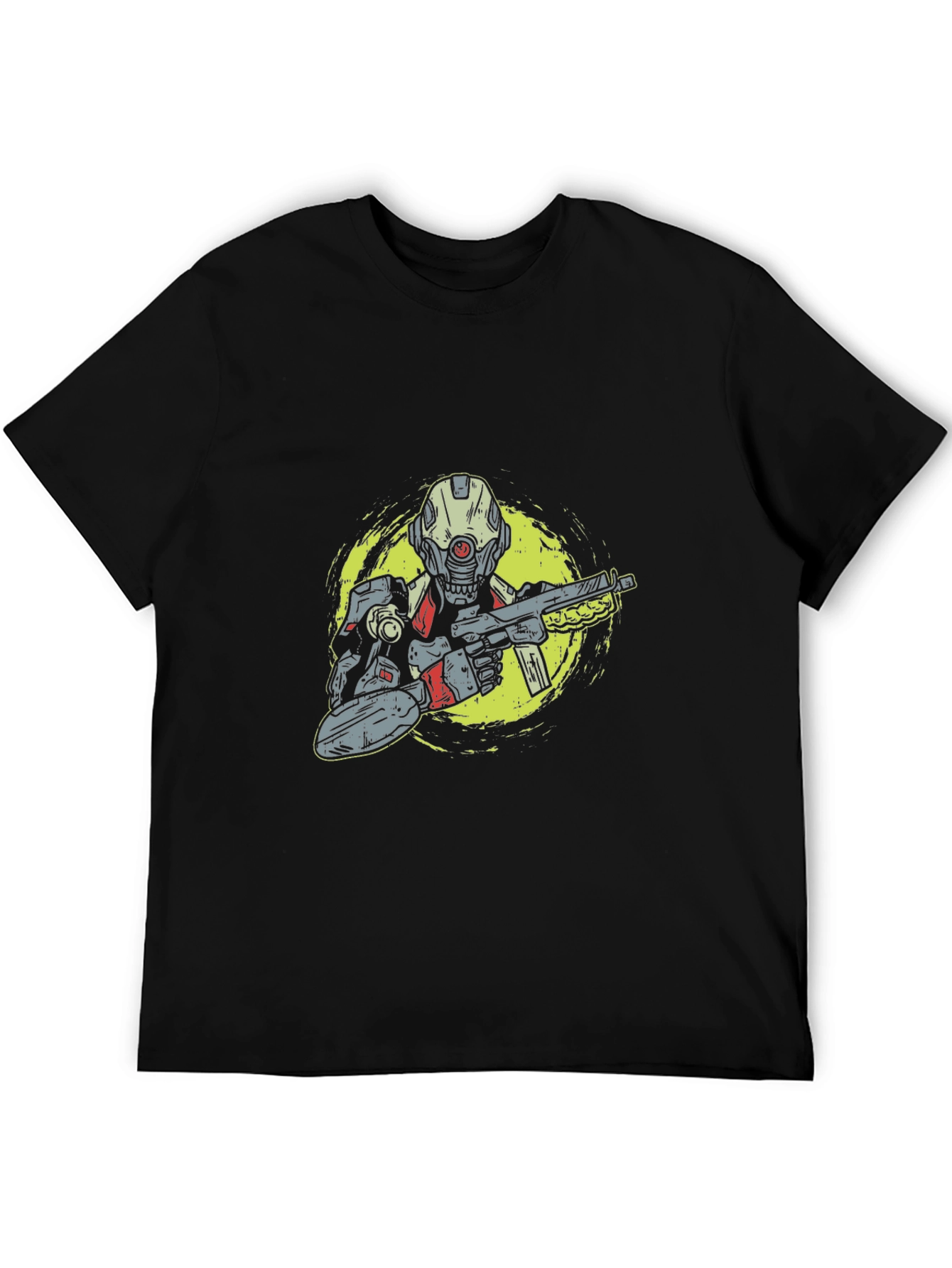 Sci-Fi Soldier Graphic Tee - Black
