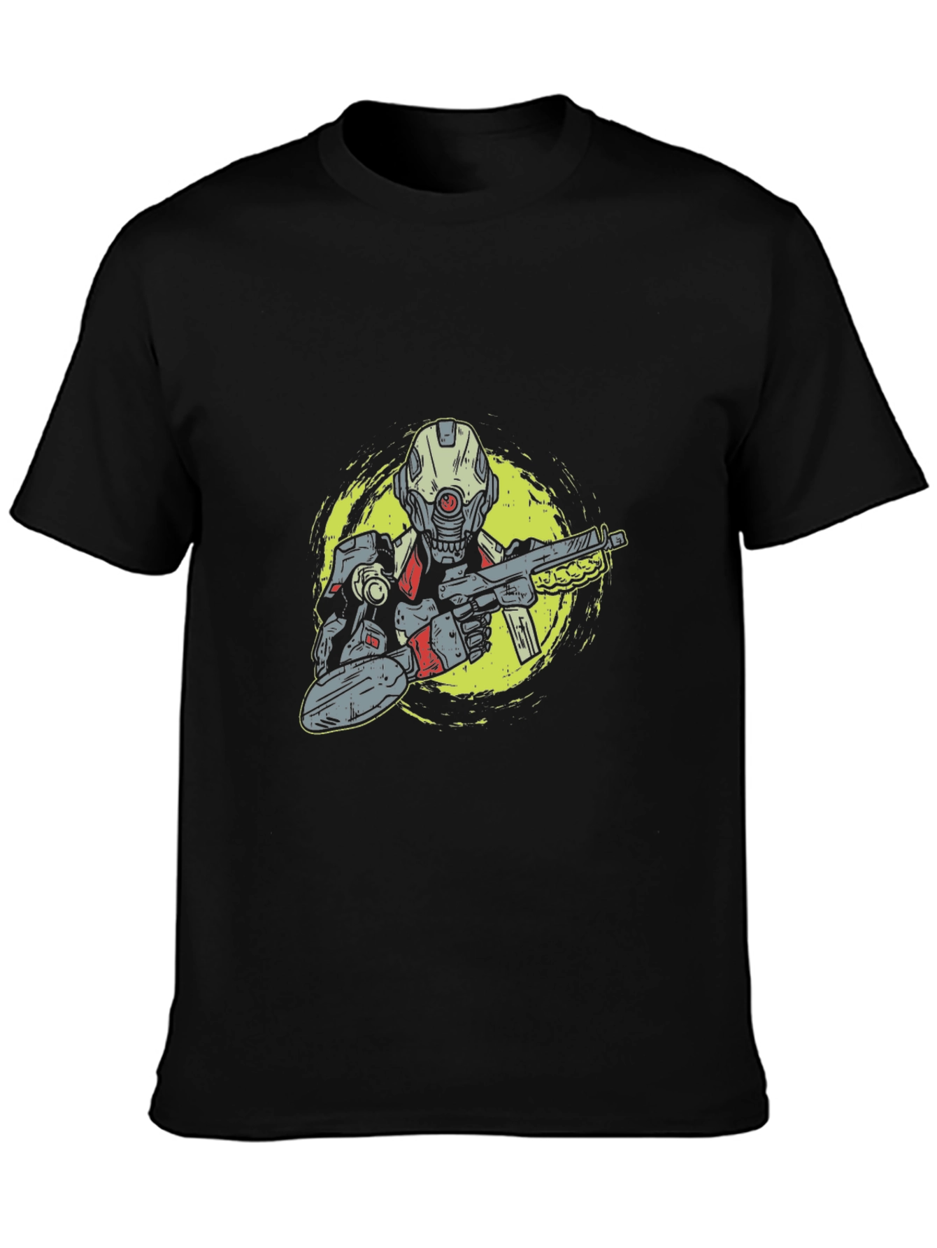 Sci-Fi Soldier Graphic Tee - Black